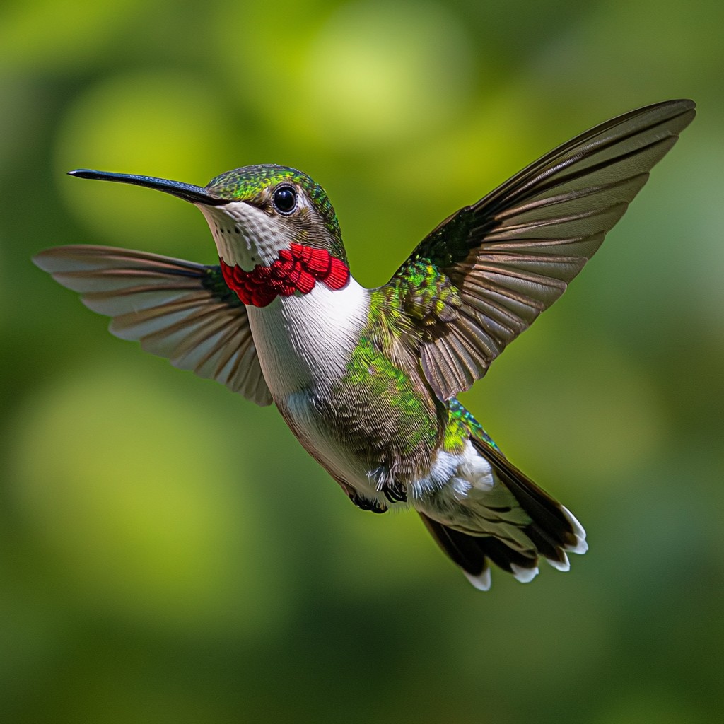 Bird, Hummingbird, Red, Beak, Vertebrate, Wing, Ruby-throated hummingbird, Flight, Wildlife, Pollinator, Feather, Tail, Rufous hummingbird, Coraciiformes, Passerine, Piciformes