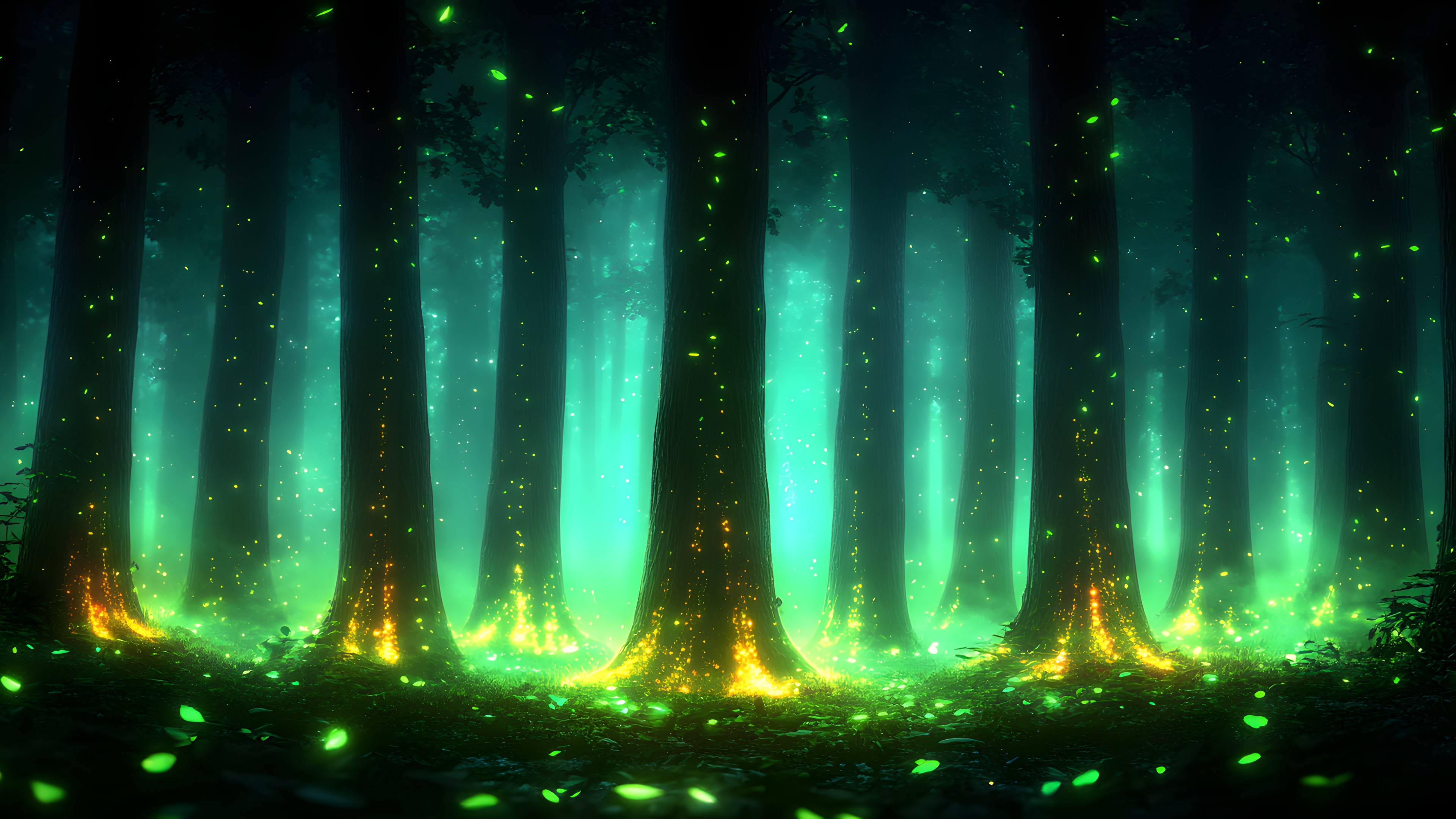 Green, Forest, Night, Jungle, Spruce-fir forests, Old-growth forest, Northern hardwood forest, Woodland, Tropical and subtropical coniferous forests, Rainforest, Temperate broadleaf and mixed forest, Valdivian temperate rain forest