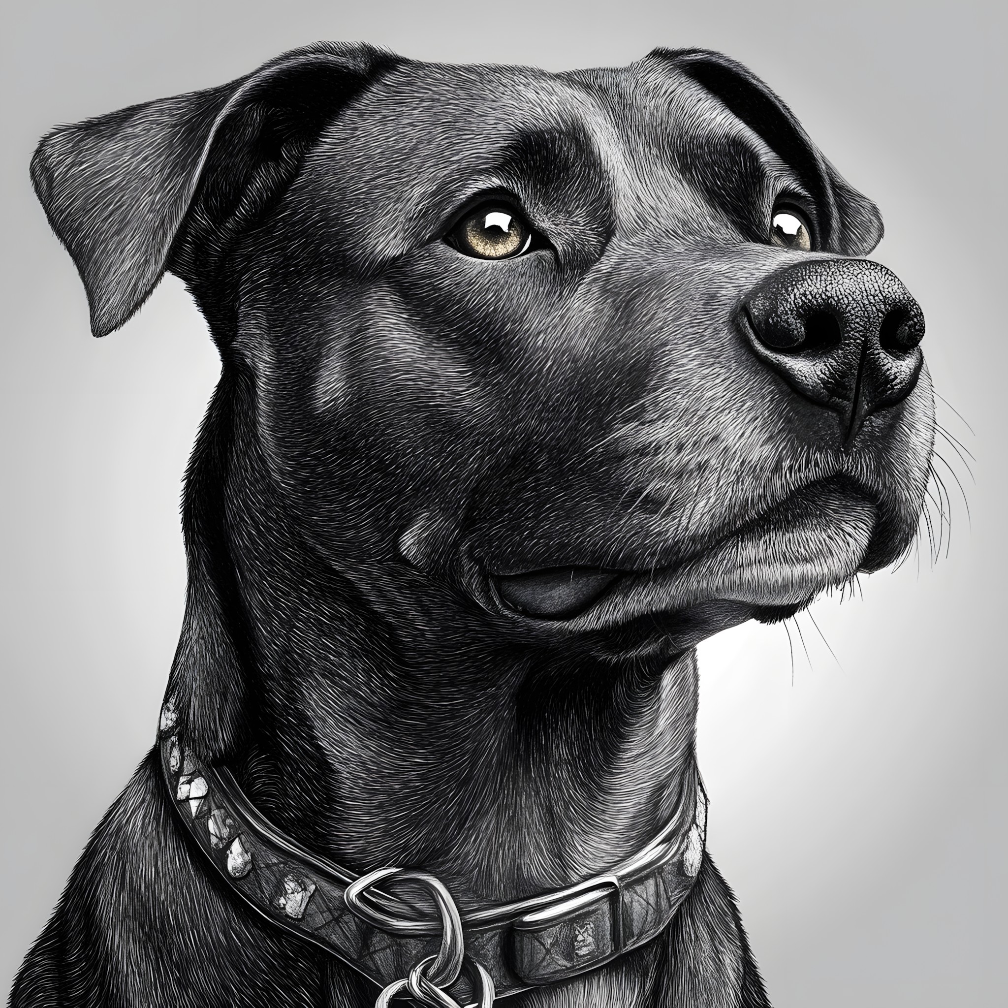 Dog, Black, Snout, Black and white, Canidae, Sketch, Guard dog, Gun dog