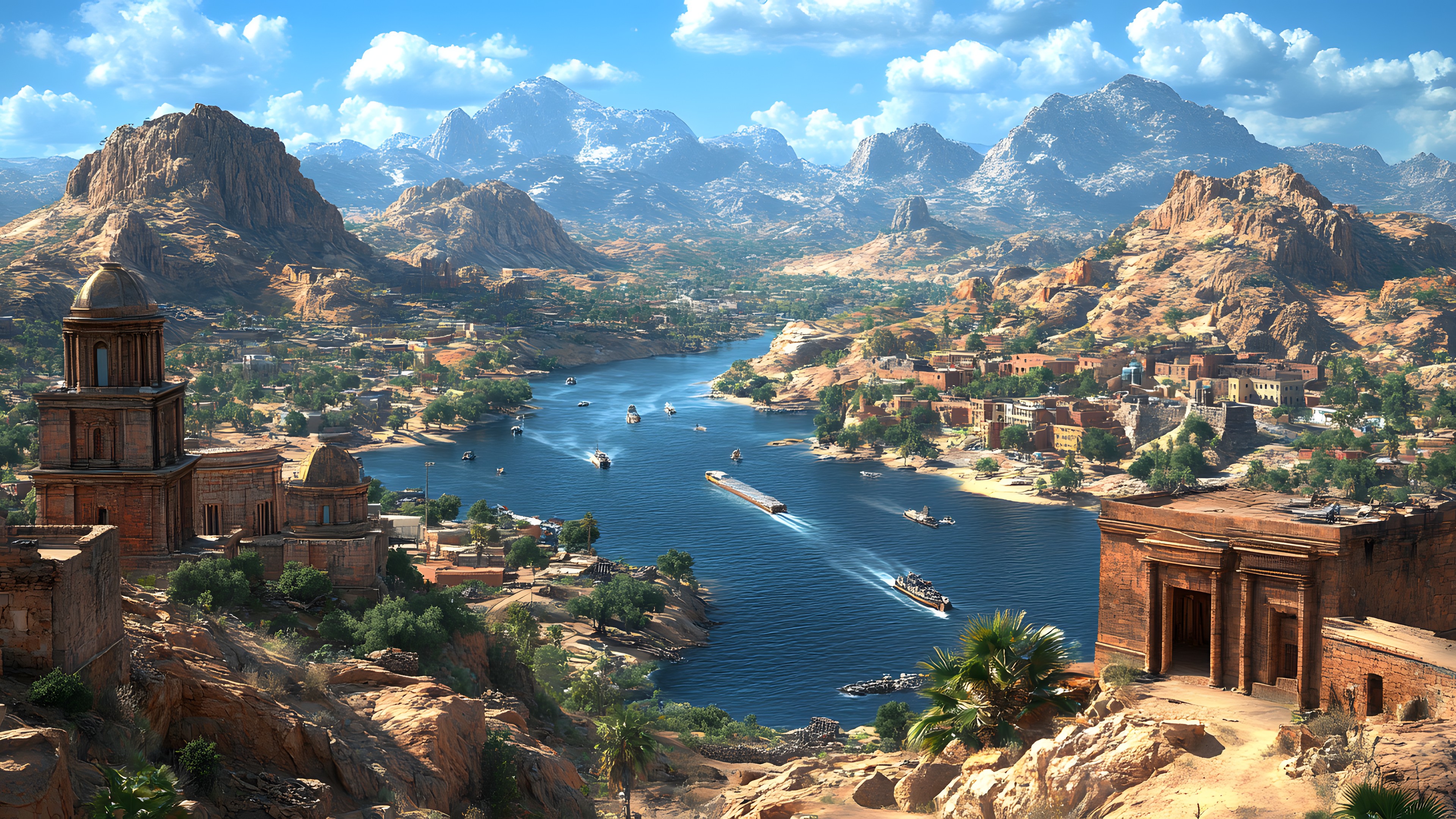 Cloud, Terrain, Tourist attraction, Coast, Valley, River, Mountain range, Bay, Headland, Promontory, Cape, Island, Mountain river, PC game, Mountain Village, Cove, Cliff, Panorama, Outcrop, Wadi