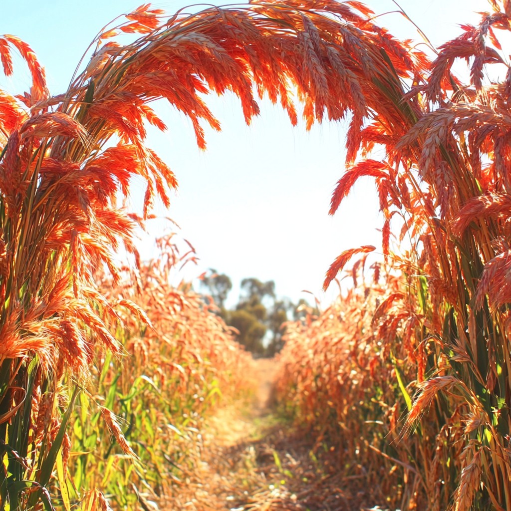 Red, Grasses, Agriculture, Plant stem, Crop, Field, Plantation