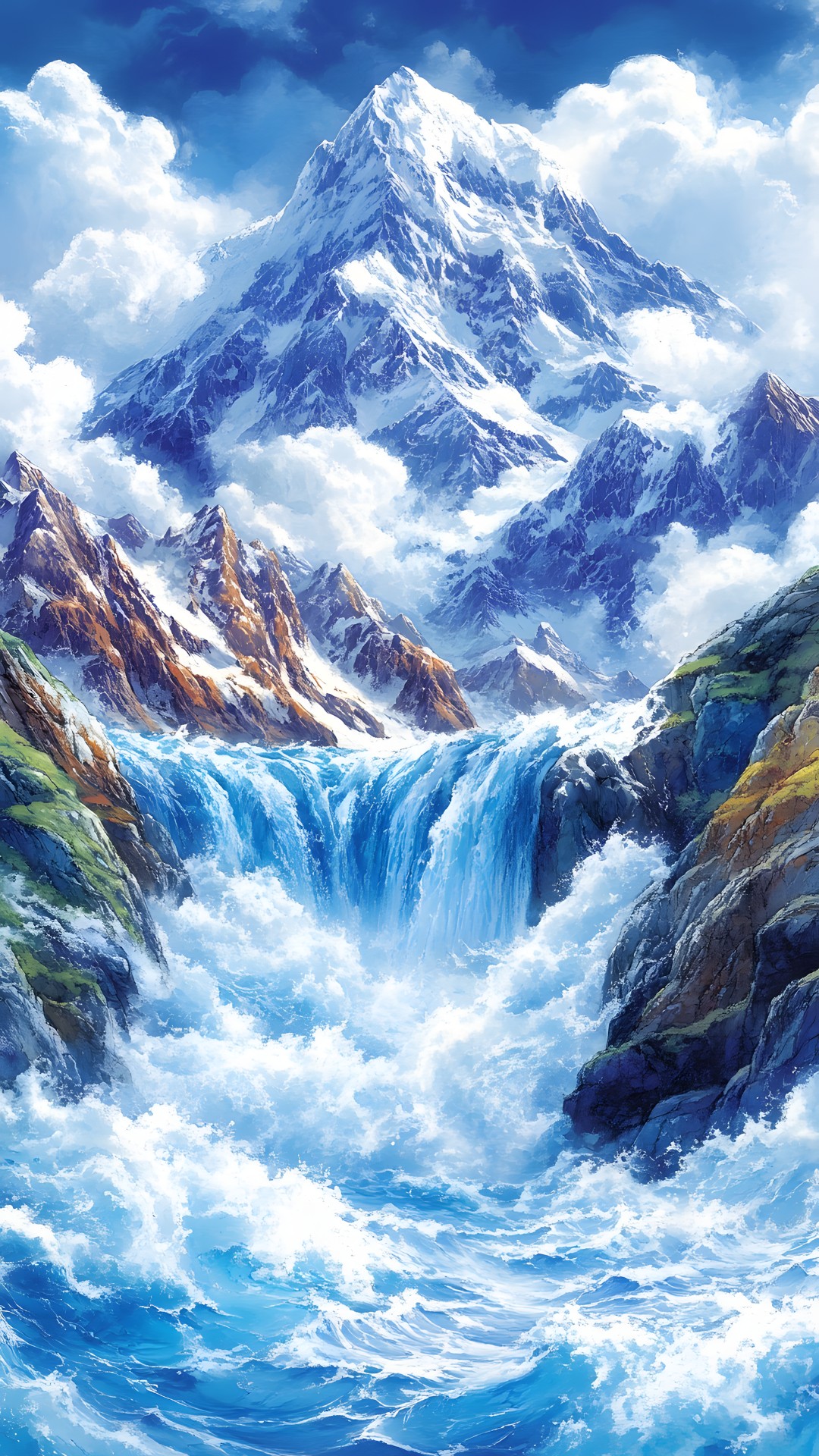 Blue, Mountainous landforms, Cloud, Glacier, Wind wave, Glacial landform, Mountain range, Mountain river, Alps, geological phenomenon, Wave, Valley, Stream, Ocean, Winter, Ridge, Snow, Summit, Ice cap, Meteorological phenomenon