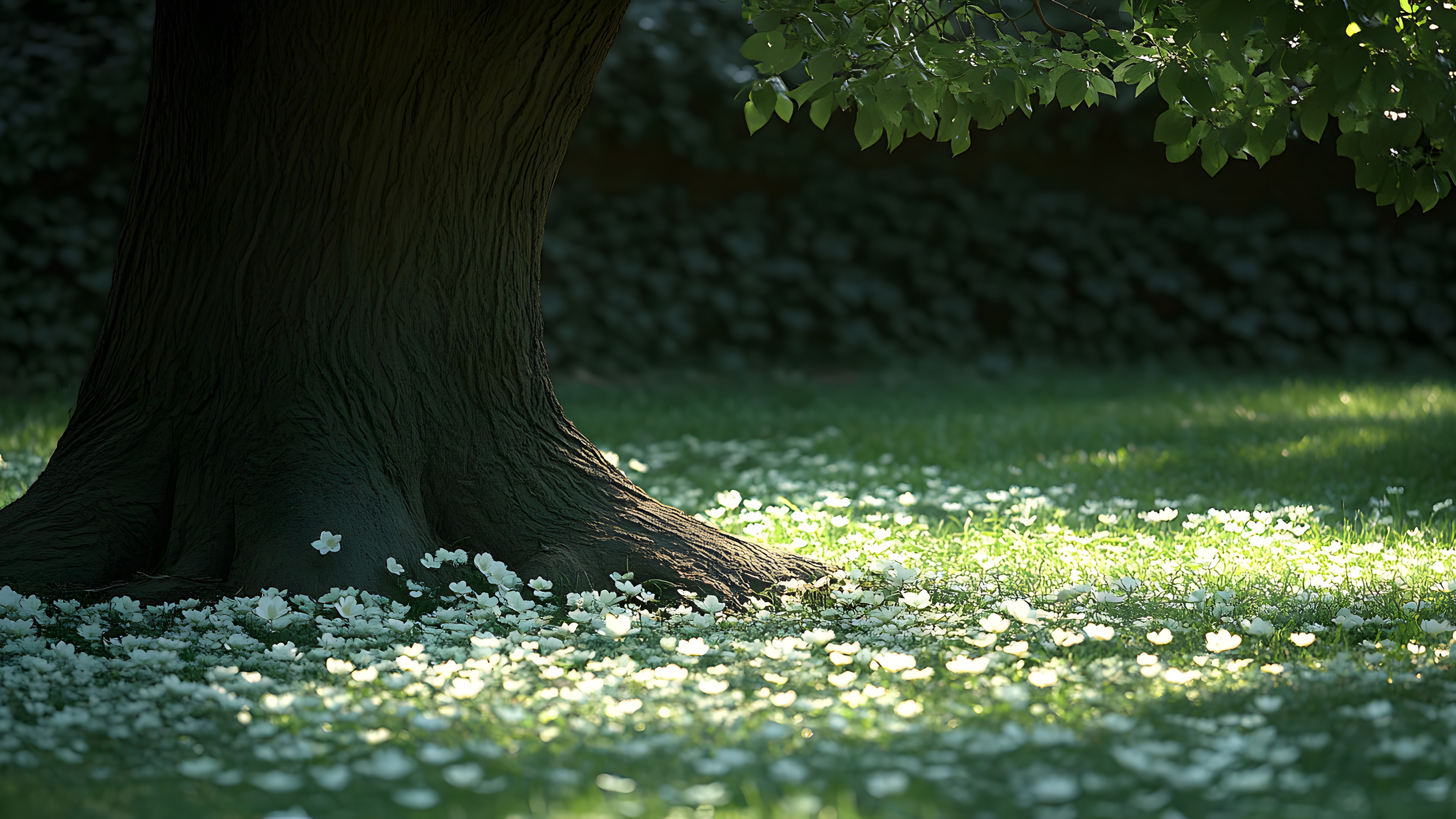 Green, Groundcover, Spring, Lawn, Herbaceous plant, Wildflower, Liverworts, Shadow