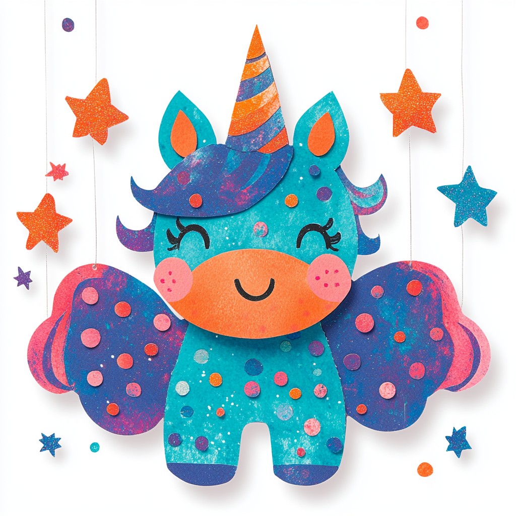 Party Supply, Star, Creative arts, Mythical creature, Unicorn, Craft, Fictional character, Toy, Graphics, Art Paper, Sticker