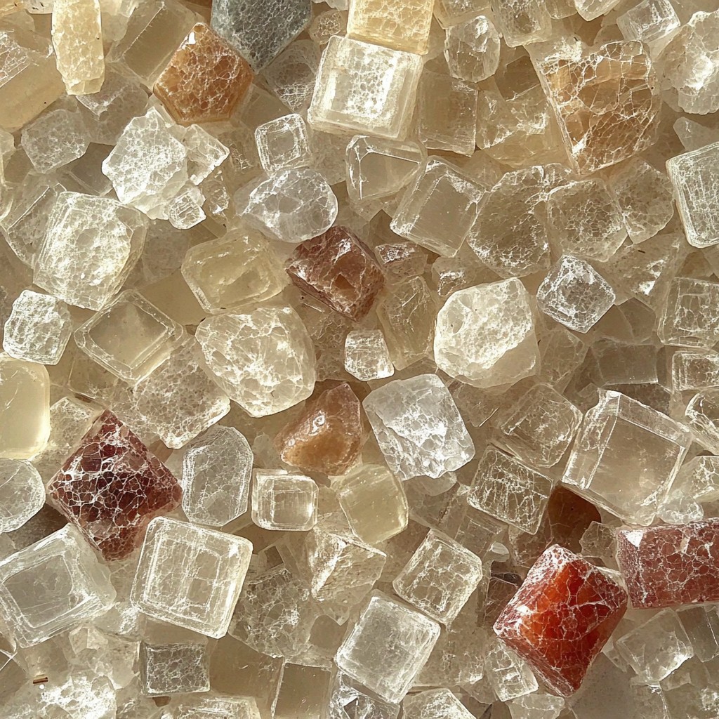 Natural material, Sugar, Candy, Crystal, Food, Mineral, Table sugar, Saccharin, Mixture