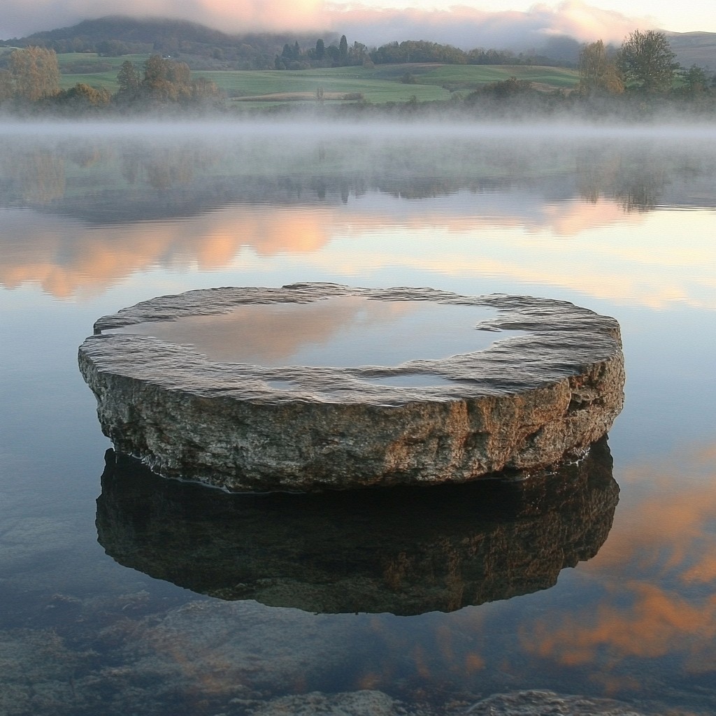 Water, Natural landscape, Rock, Reflection, atmospheric phenomenon, Lake, Reservoir, Loch, Tarn, Lake District, Mist, Wetland, Balance, Lacustrine plain, Pond, Haze