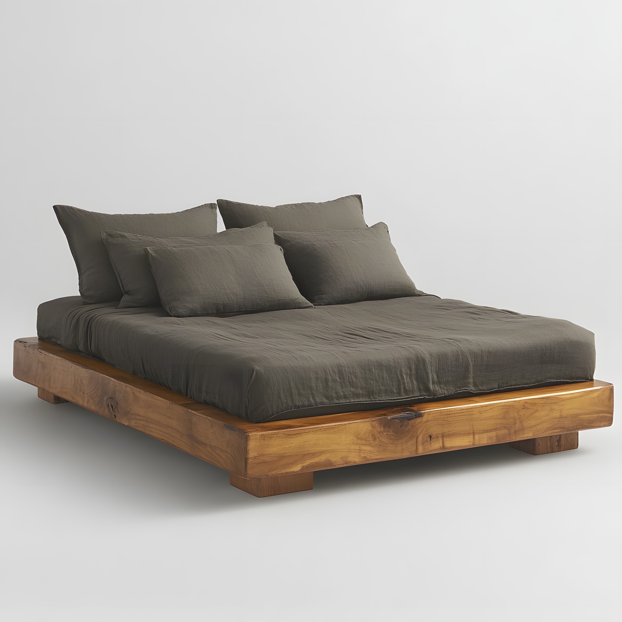 Hardwood, Bed, Bed frame, Plank