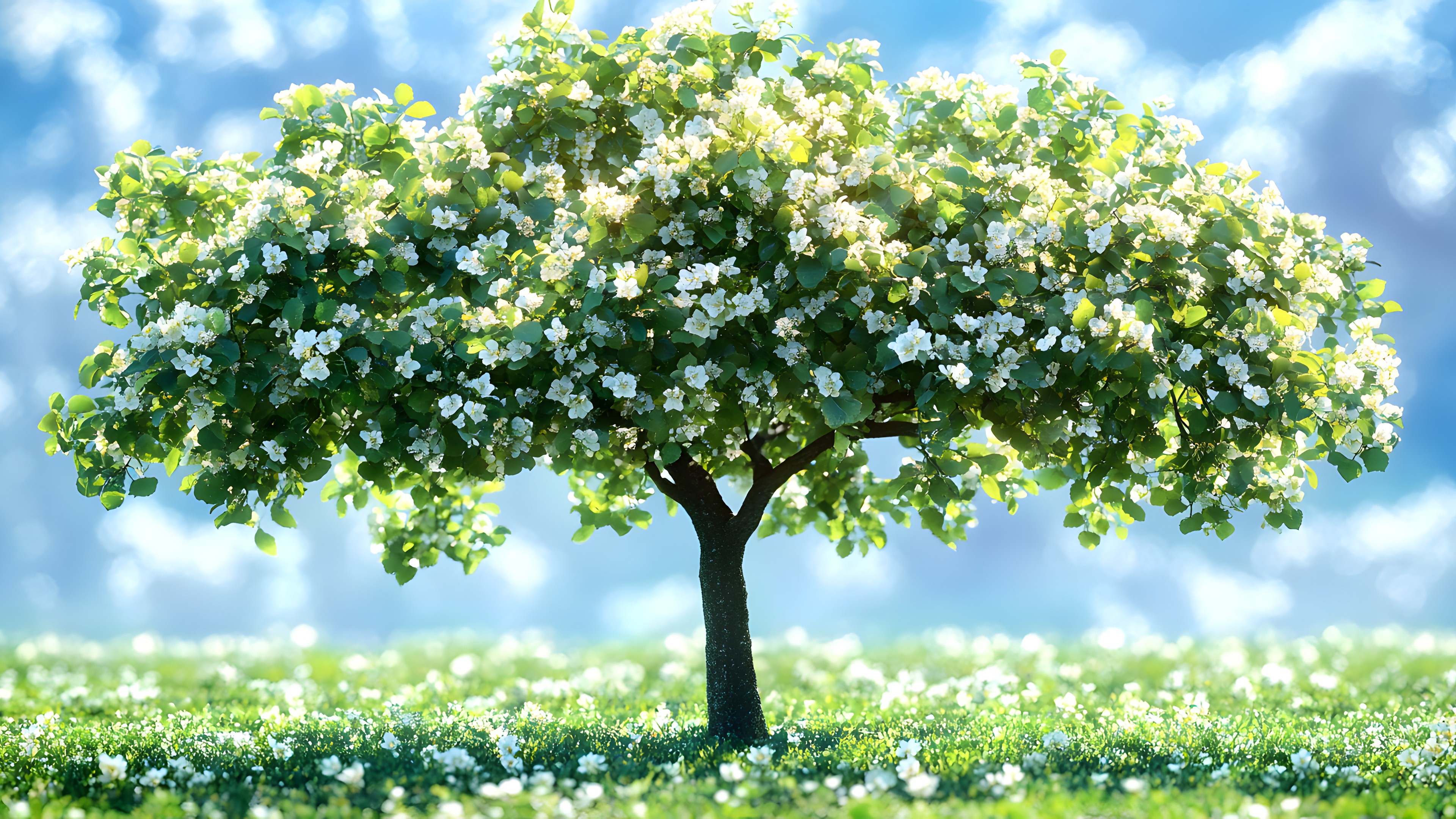 Flower, Green, Yellow, Spring, Petal, Blossom, Wildflower, Mock oranges, Cornales, Apples, Jasmine, Plantation