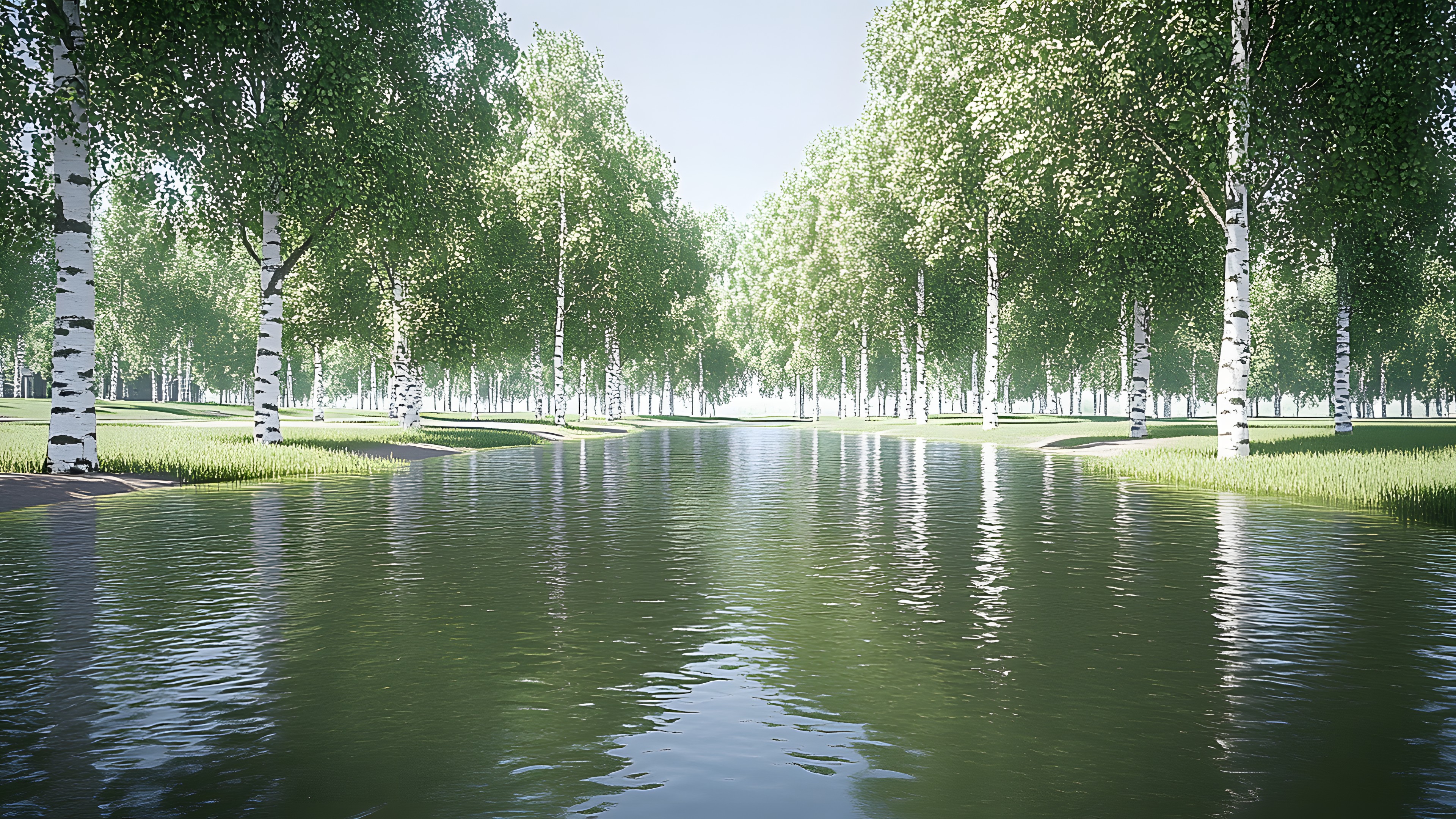 Tree, Nature, Reflection, Bank, Woody plant, Wetland, Grove, Pond, Reservoir, Lacustrine plain, Woodland, Bayou, Birch, Evergreen, Floodplain, Park, Temperate broadleaf and mixed forest, Conifers, Riparian forest, Reflecting pool