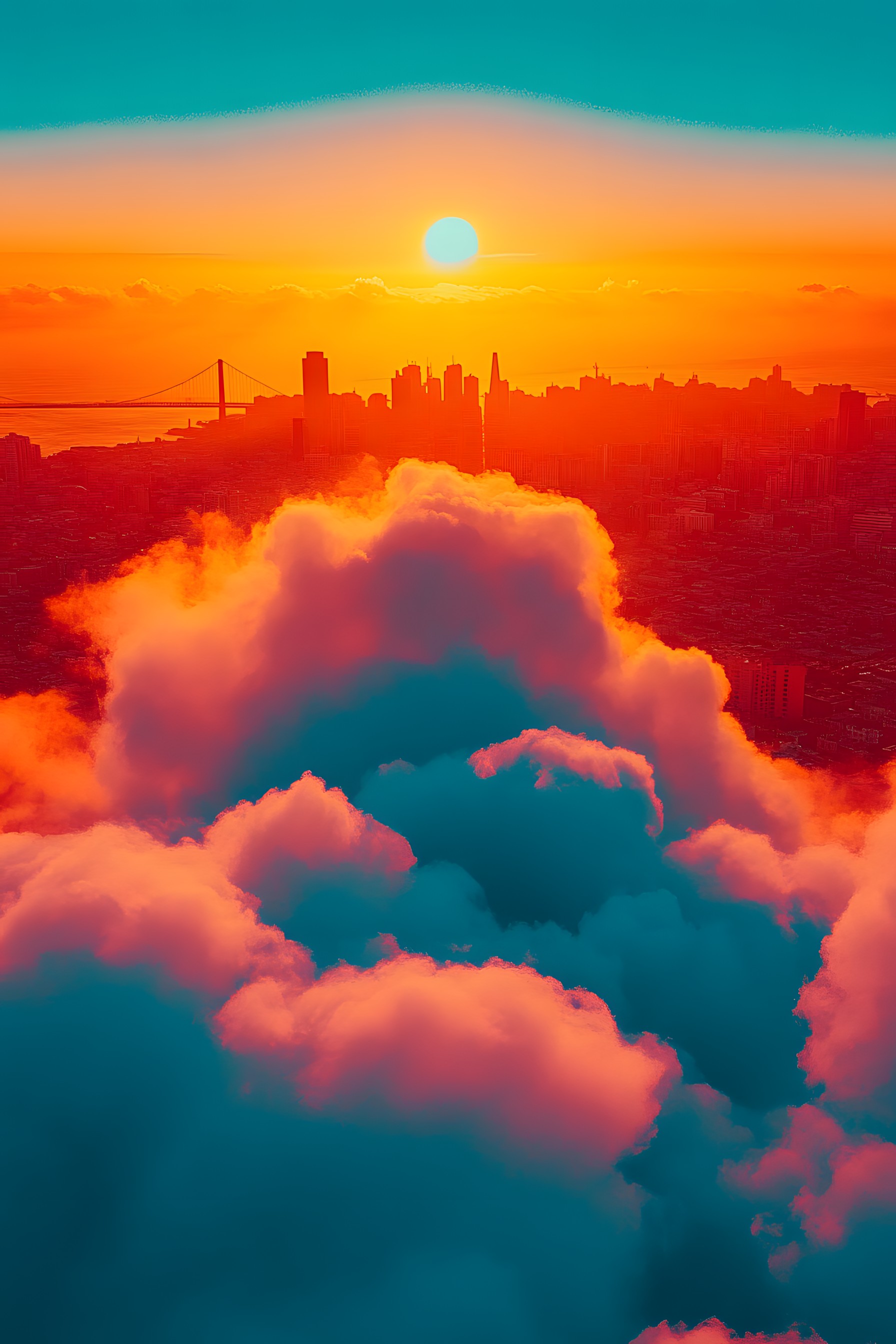 Sky, Cloud, Blue, Daytime, Orange, Afterglow, Red, Sunset, Dusk, Horizon, Cumulus, Sunrise, Red sky at morning, Evening, Meteorological phenomenon, Sunlight, Morning, Dawn, Heat