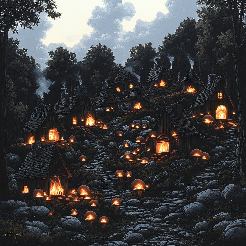 Hut, Night, Animation, Winter, Fire