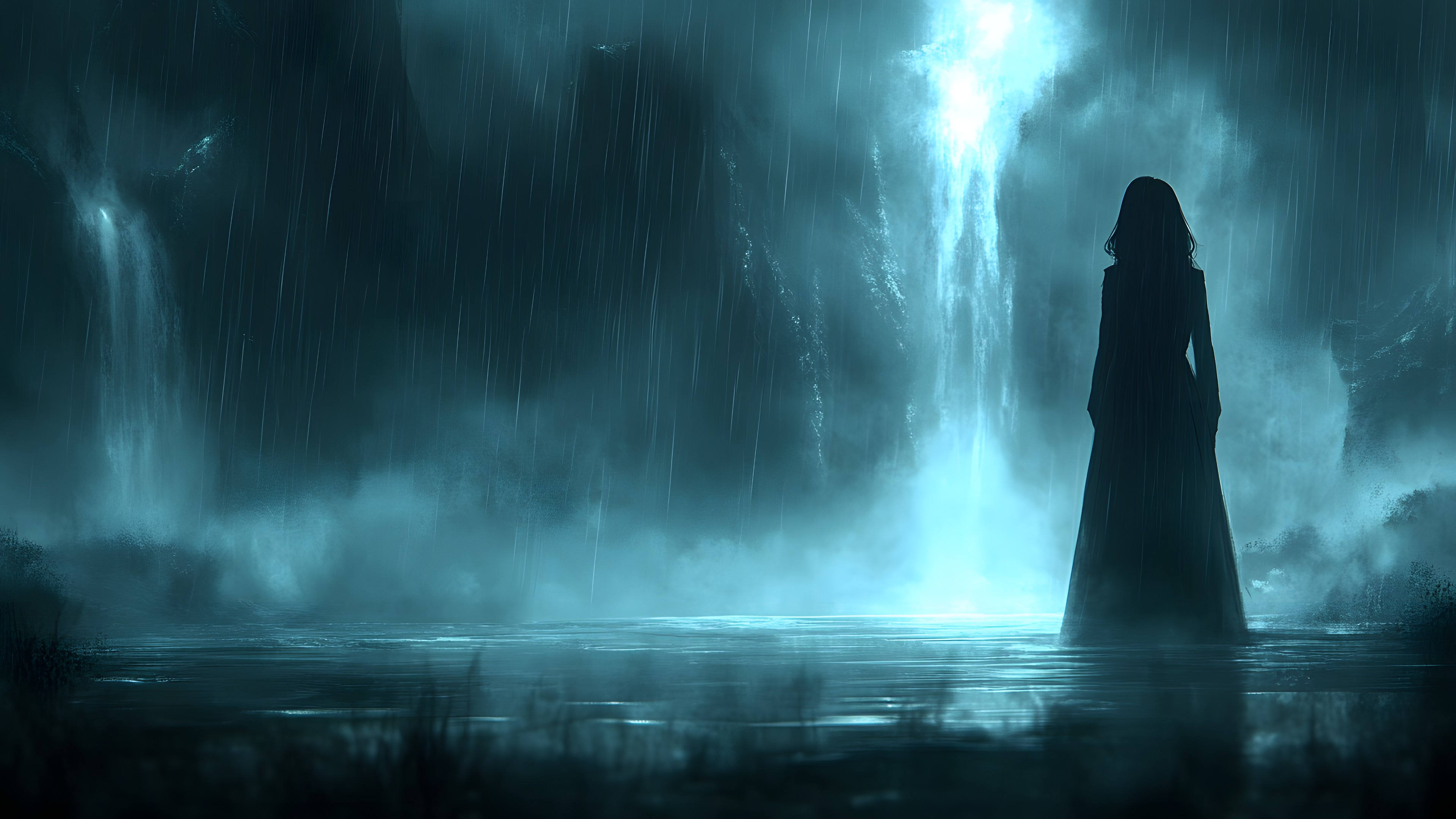 atmospheric phenomenon, Mist, Darkness, Fog, CG artwork, Wind, Haze, Fictional character, Cloak, Film, Animation, Night