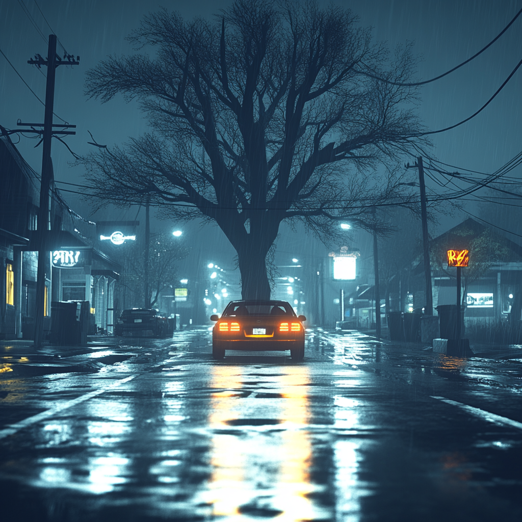 Automotive lighting, Car, Road, Night, Electricity, Street, Automotive Parking Light, Headlamp, Midnight, Windshield, Evening, Street light, Luxury vehicle, Overhead power line, Full-size car, Automotive Tail & Brake Light, Electrical Supply, Mid-size car, Sedan, Lens flare