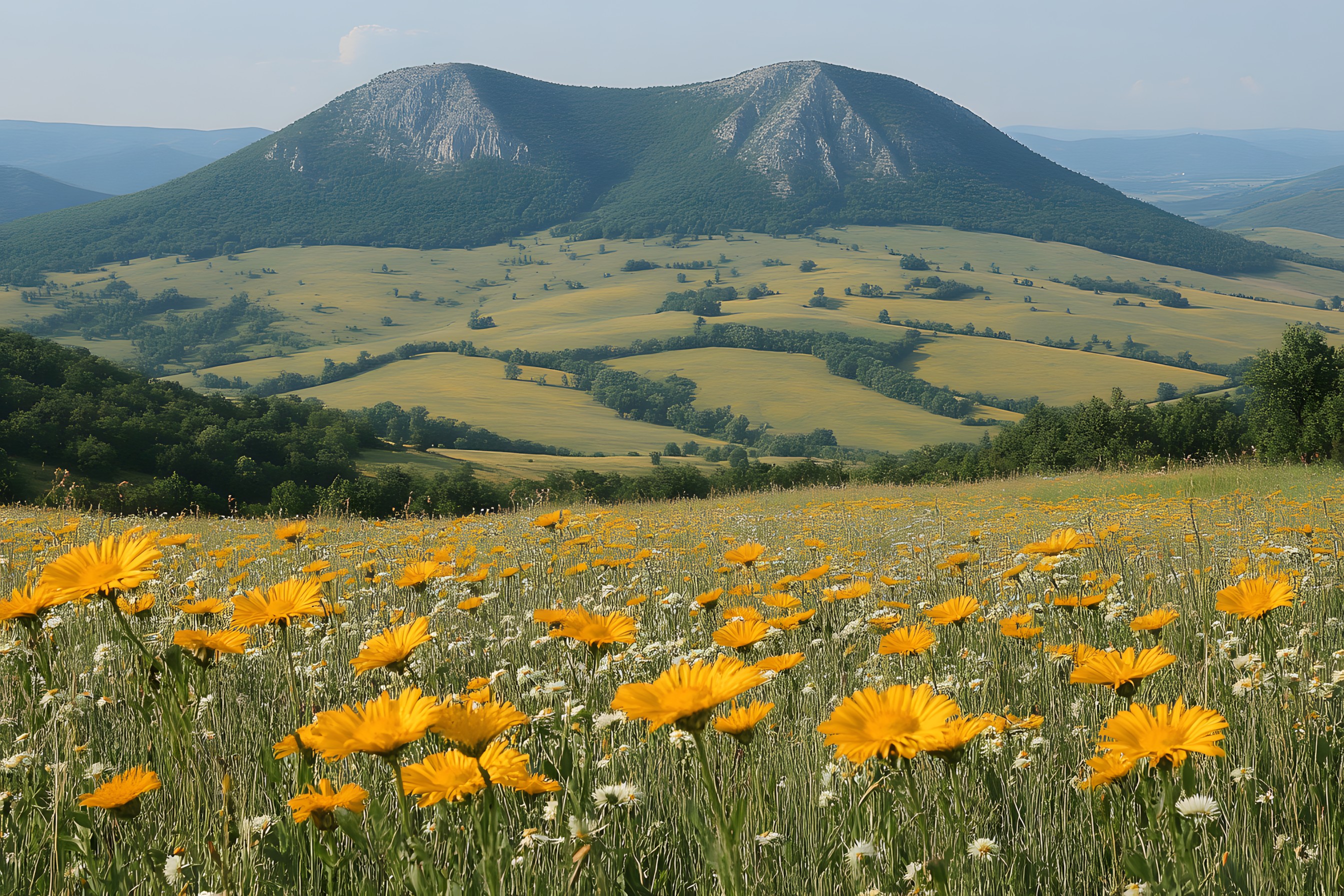 Mountainous landforms, Mountain, Green, Hill, Natural landscape, Highland, Grassland, Ecoregion, Mountain range, Plant community, Prairie, Meadow, Field, Ridge, Valley, Fell, Hill station, Wildflower, Plateau, Pasture