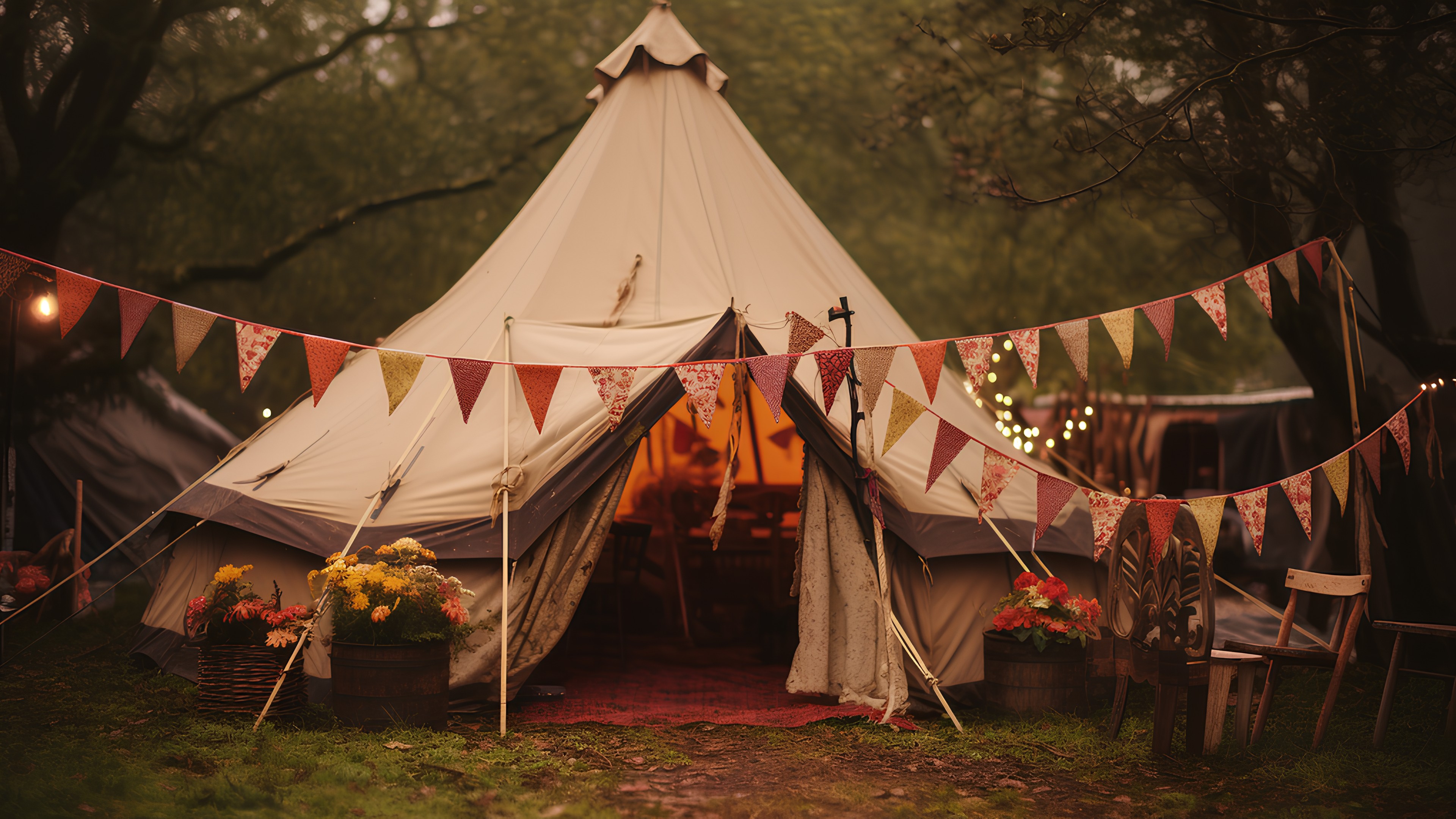 Plant, Tent, Leaf, Shade, Tree, Morning, Tints and shades, Event, Leisure, Landscape, Grass, Canopy, Flower