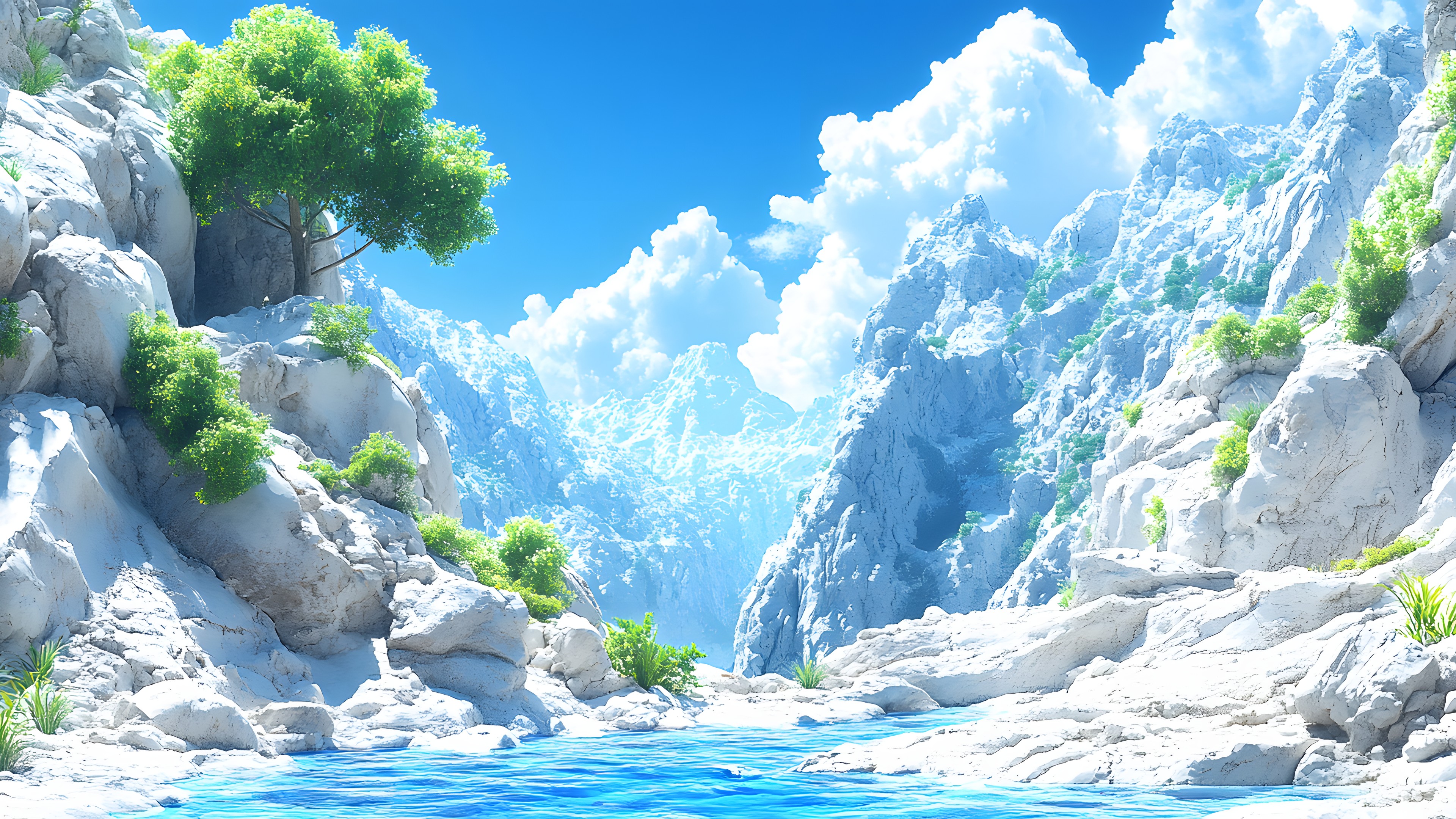 Blue, Natural landscape, Terrain, Mountain river, Stream, Valley, Fluvial landforms of streams, Cliff, Wind wave, Cumulus, Alps, Water feature, Waterfall, Wave, Klippe, Spring, Outcrop