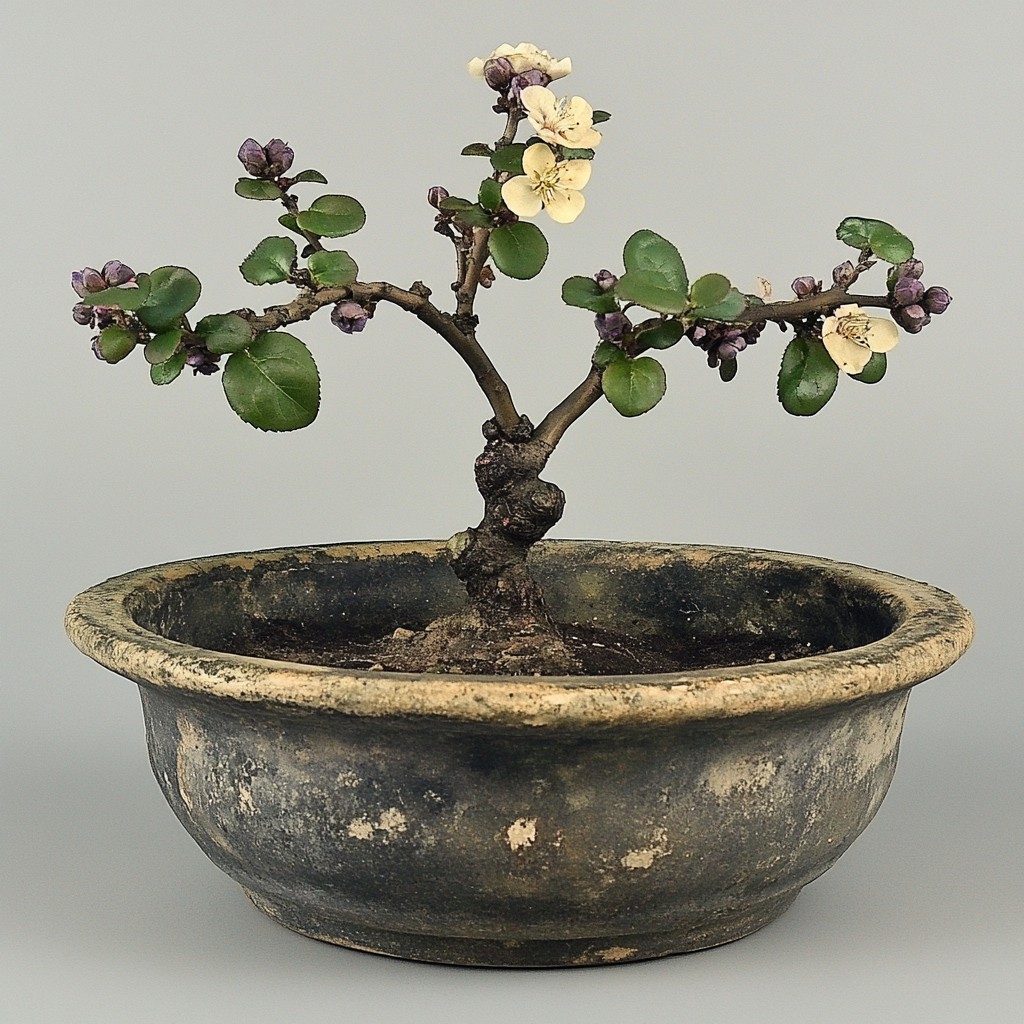 Flowerpot, Bonsai, Houseplant, Pottery, Stoneware, Chinese sweet plum, Vase, Stonecrops, Geraniums