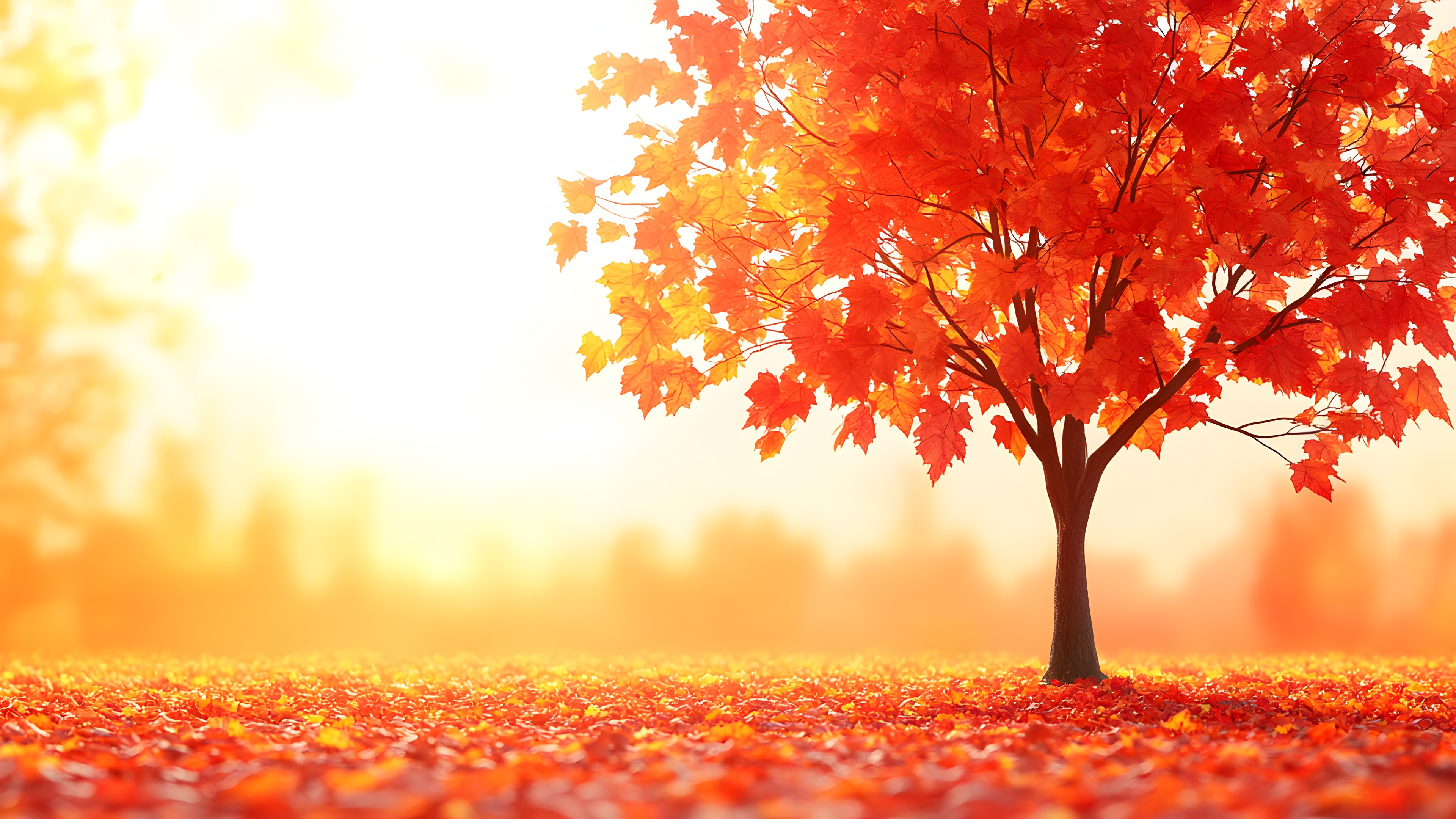 Orange, Branch, Red, Leaf, Yellow, Autumn, Twig, Woody plant, Maple, Heat, Temperate broadleaf and mixed forest, Maple leaf
