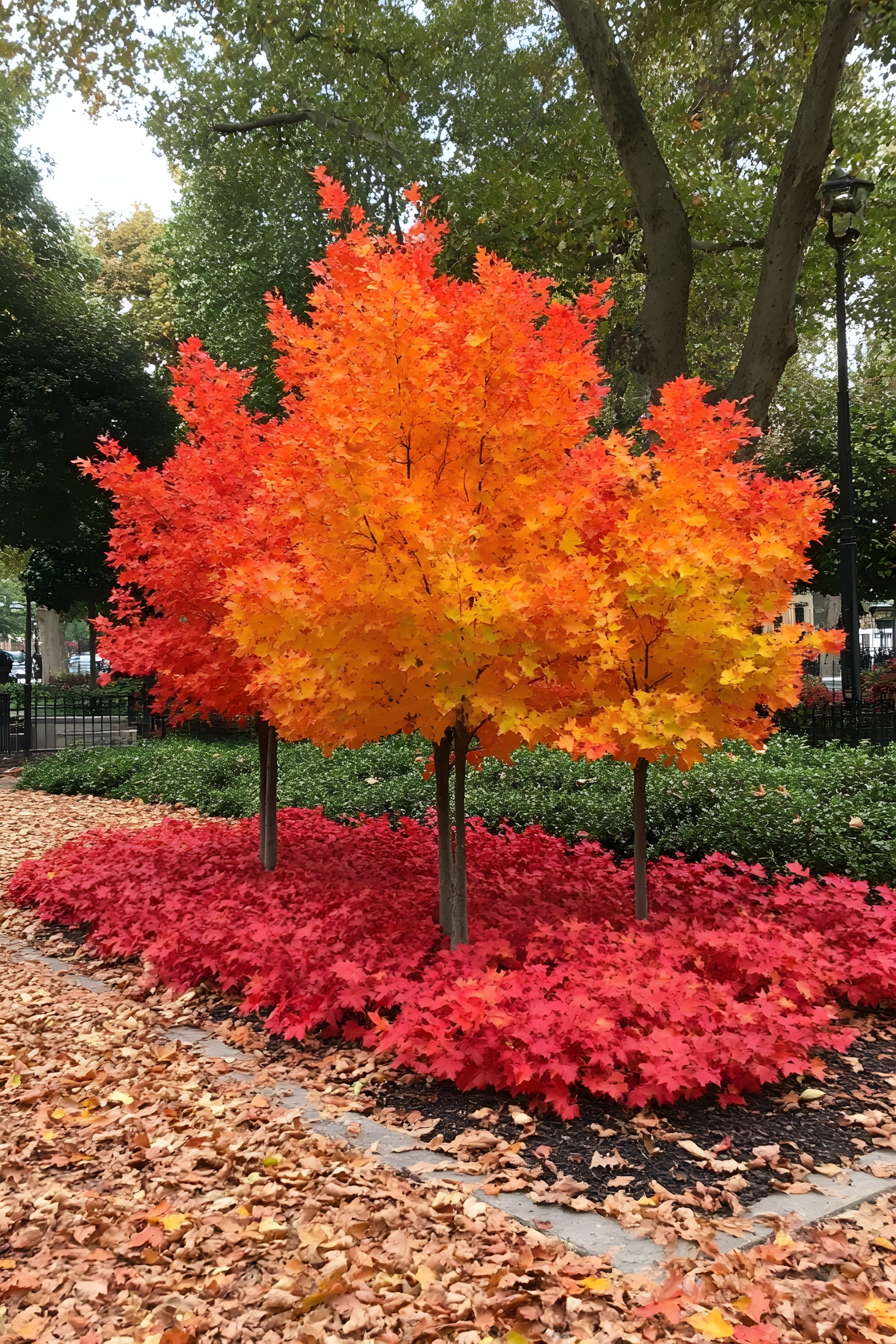 Leaf, Red, Branch, Orange, Woody plant, Trunk, Autumn, Twig, Maple, Sugar maple