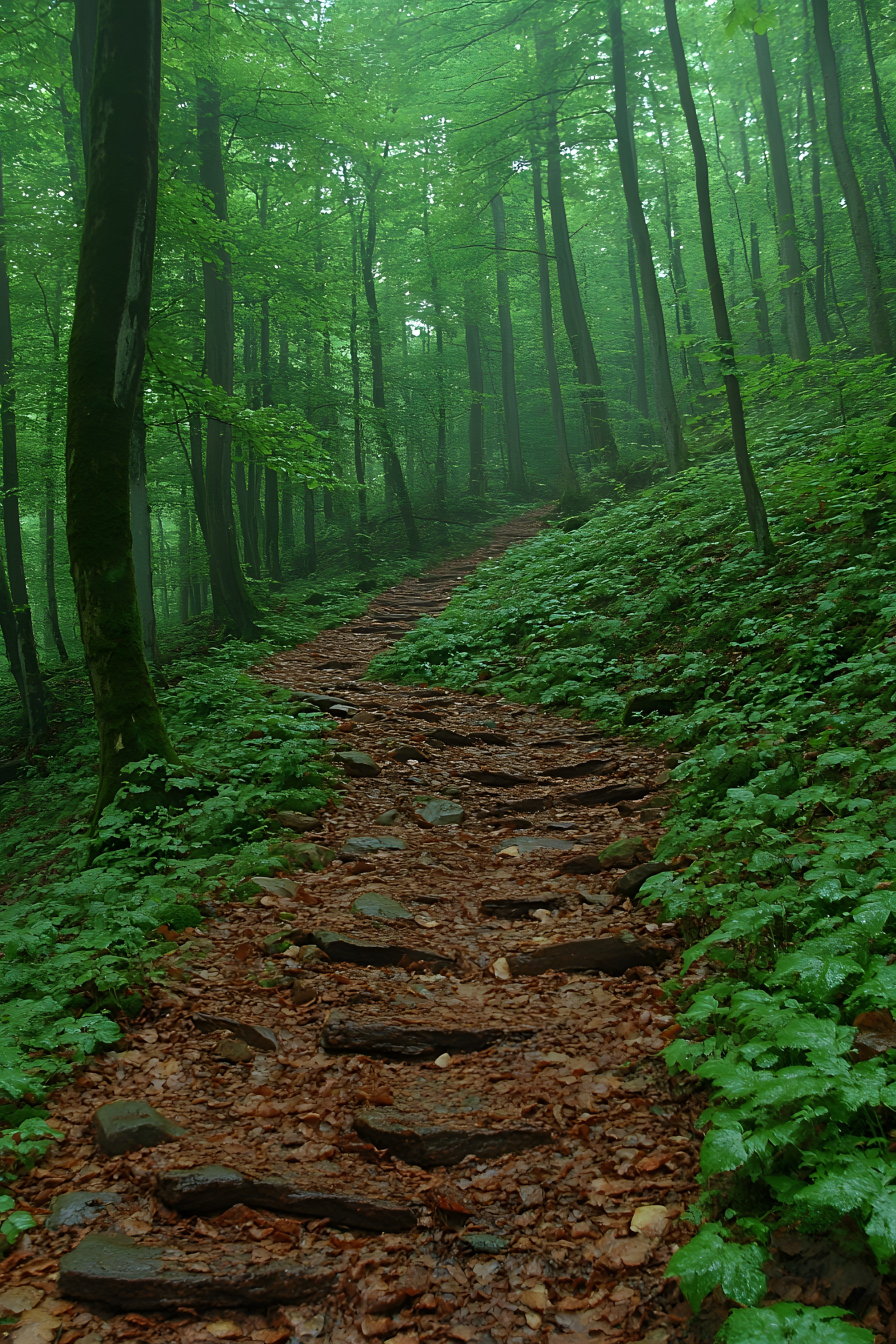 Green, Natural environment, Leaf, Wood, Natural landscape, Plants, Vegetation, Forest, atmospheric phenomenon, Ecoregion, Wilderness, Trail, Plant community, Jungle, Woodland, Northern hardwood forest, Trunk, Old-growth forest, Groundcover, Nature reserve