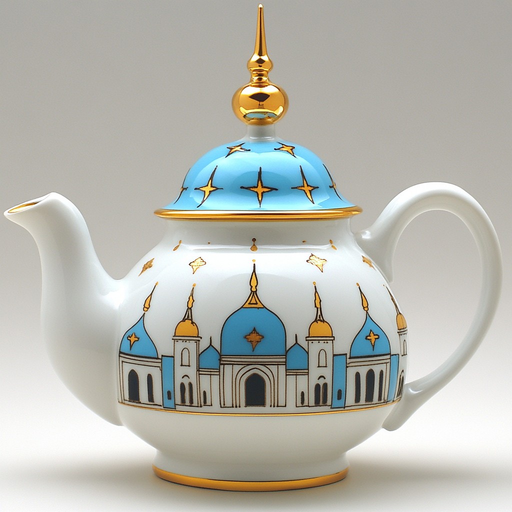 Teapot, Porcelain, Lid, Serveware, Dome, Dishware, Design, Kettle, Pottery, Mosque, Ceramic