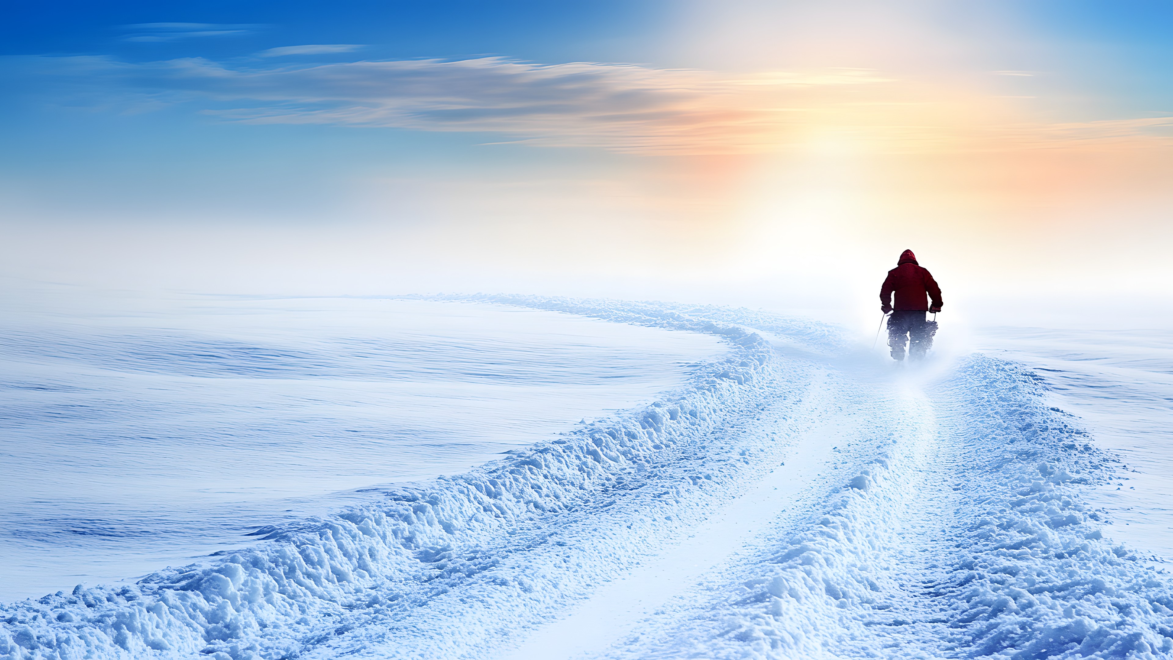 Winter, Snow, Recreation, Freezing, geological phenomenon, Adventure, Glacial landform, Ice cap, Arctic, Ice, Mountaineer, Piste, Motorcycle, Glacier, Walking, Mountaineering, Holiday