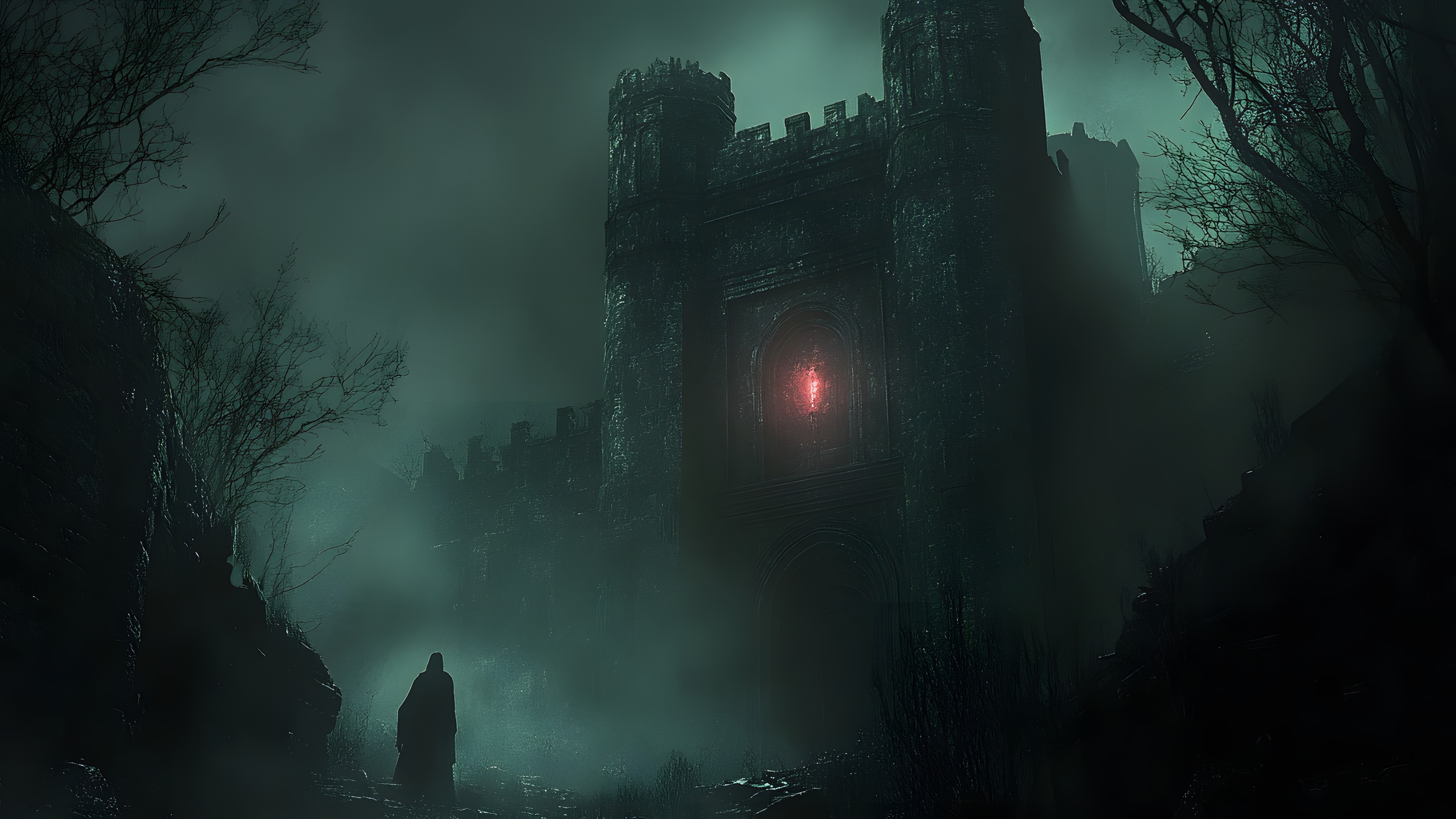 atmospheric phenomenon, Mist, Darkness, Game, Castle, Haze, Fog, Midnight, Night, Digital compositing, PC game, Moonlight, Animation, Turret, CG artwork, Video Game Software, Film