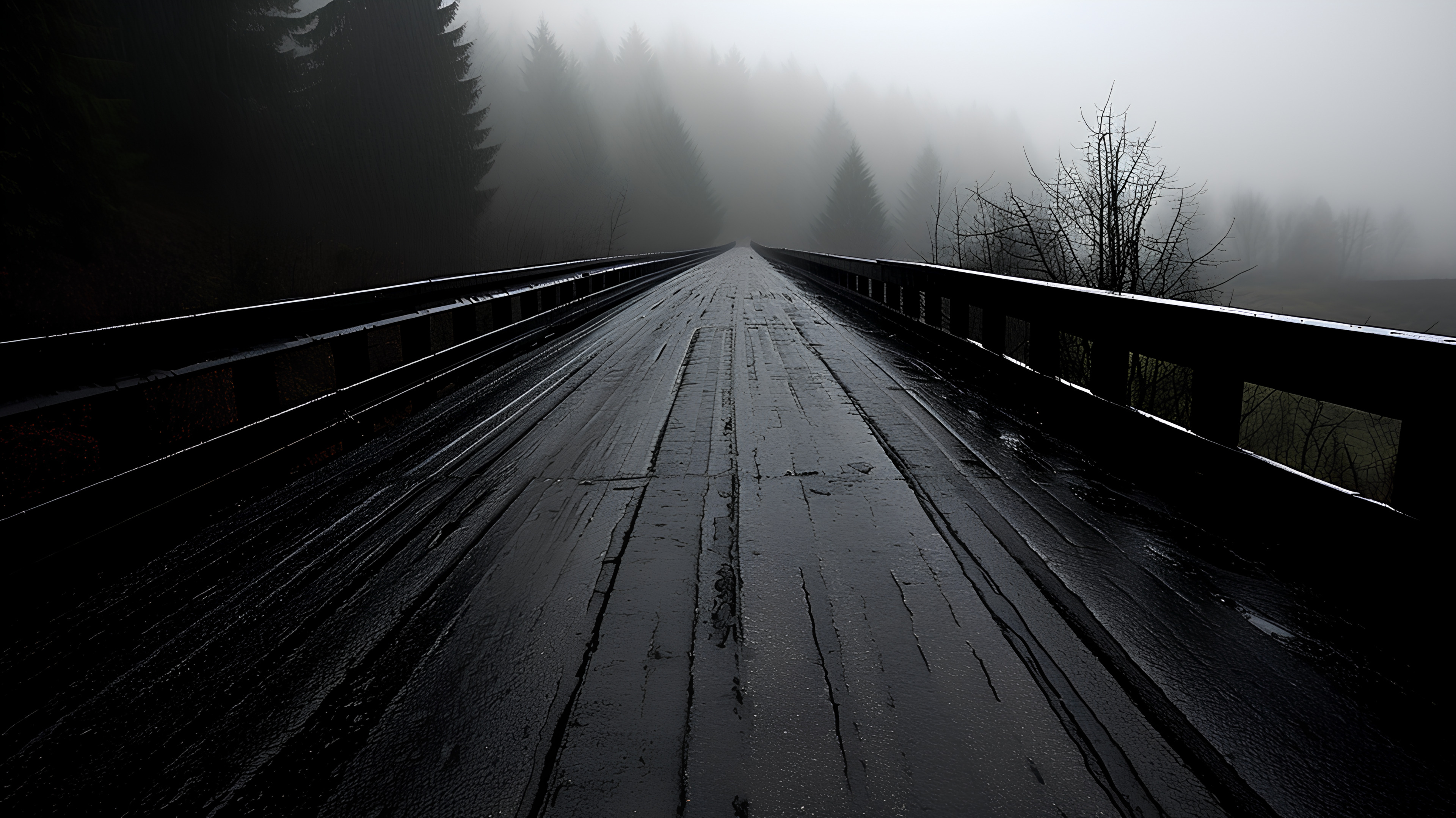 Sky, Plant, Cloud, Atmosphere, White, Fog, Nature, Water, Wood, Flash photography, Tree, Black-and-white, Atmospheric phenomenon, Sunlight, Grey, Mode of transport, Style, Natural landscape, Grass, Road surface