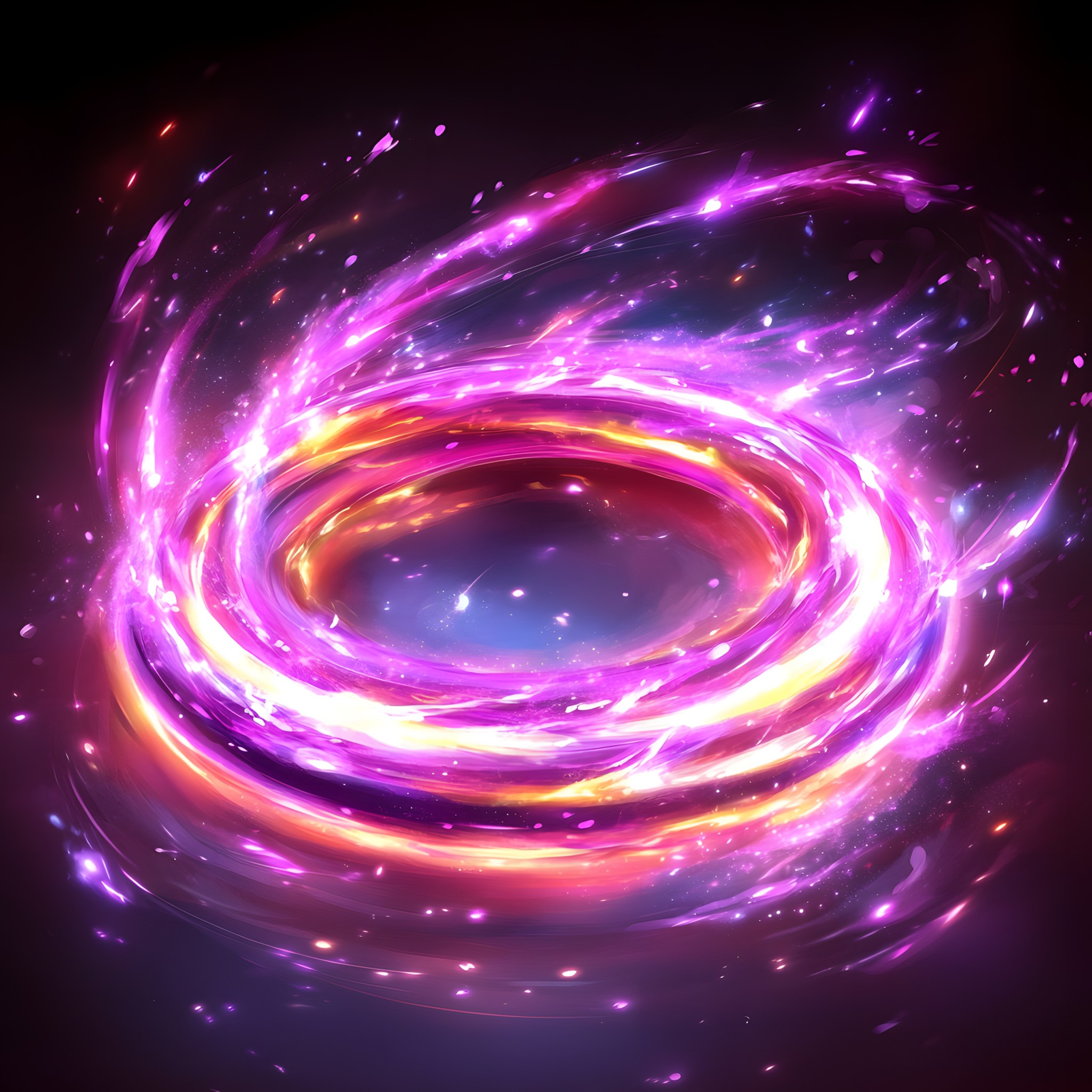 Pink, Purple, Night, Universe, Graphics, Neon, Astronomical object, Graphic design, Vortex, Outer space, Lens flare, Spiral, Science, Fractal art