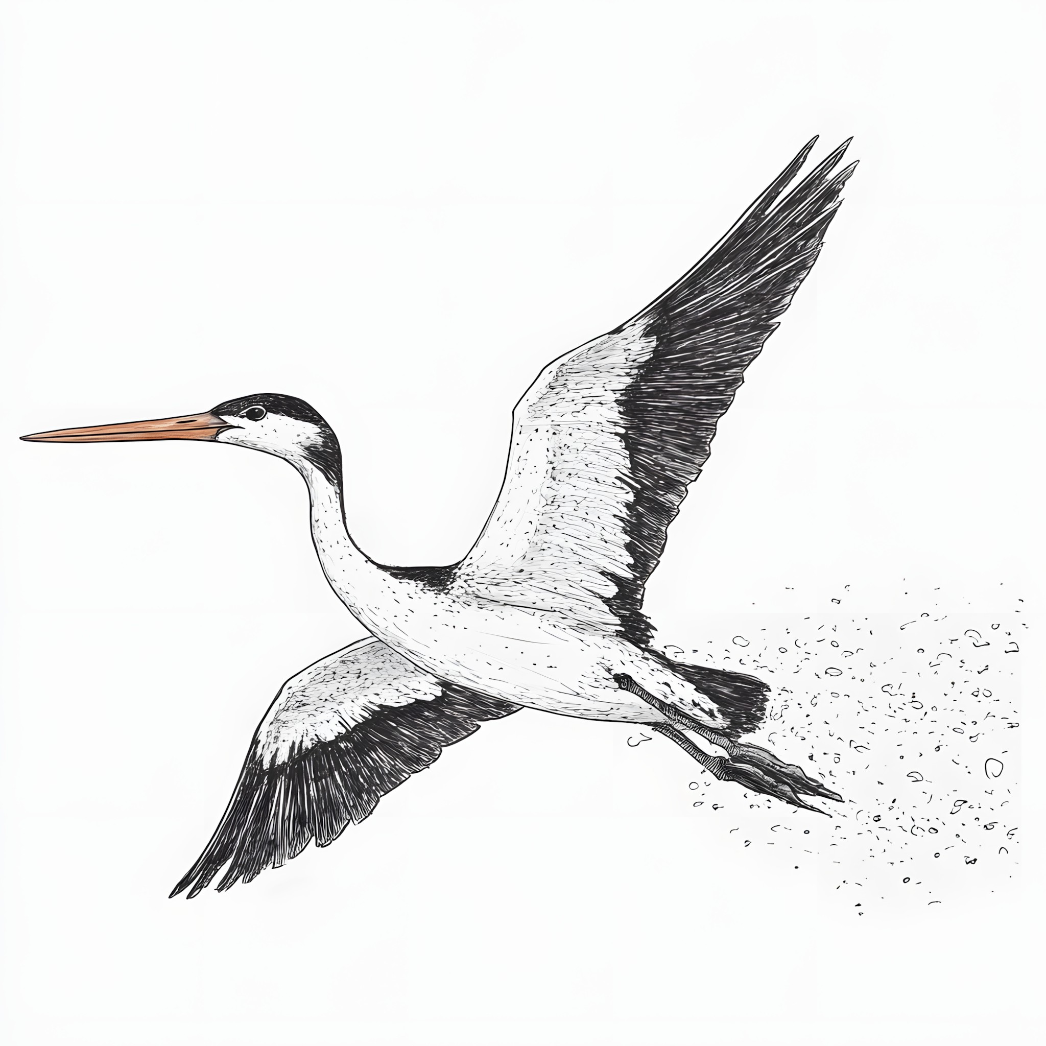 Bird, Beak, Vertebrate, Wing, Wildlife, Feather, Gruiformes, Ciconiiformes, Seabird, Sketch, Flight, Wader, Water bird, Shorebirds