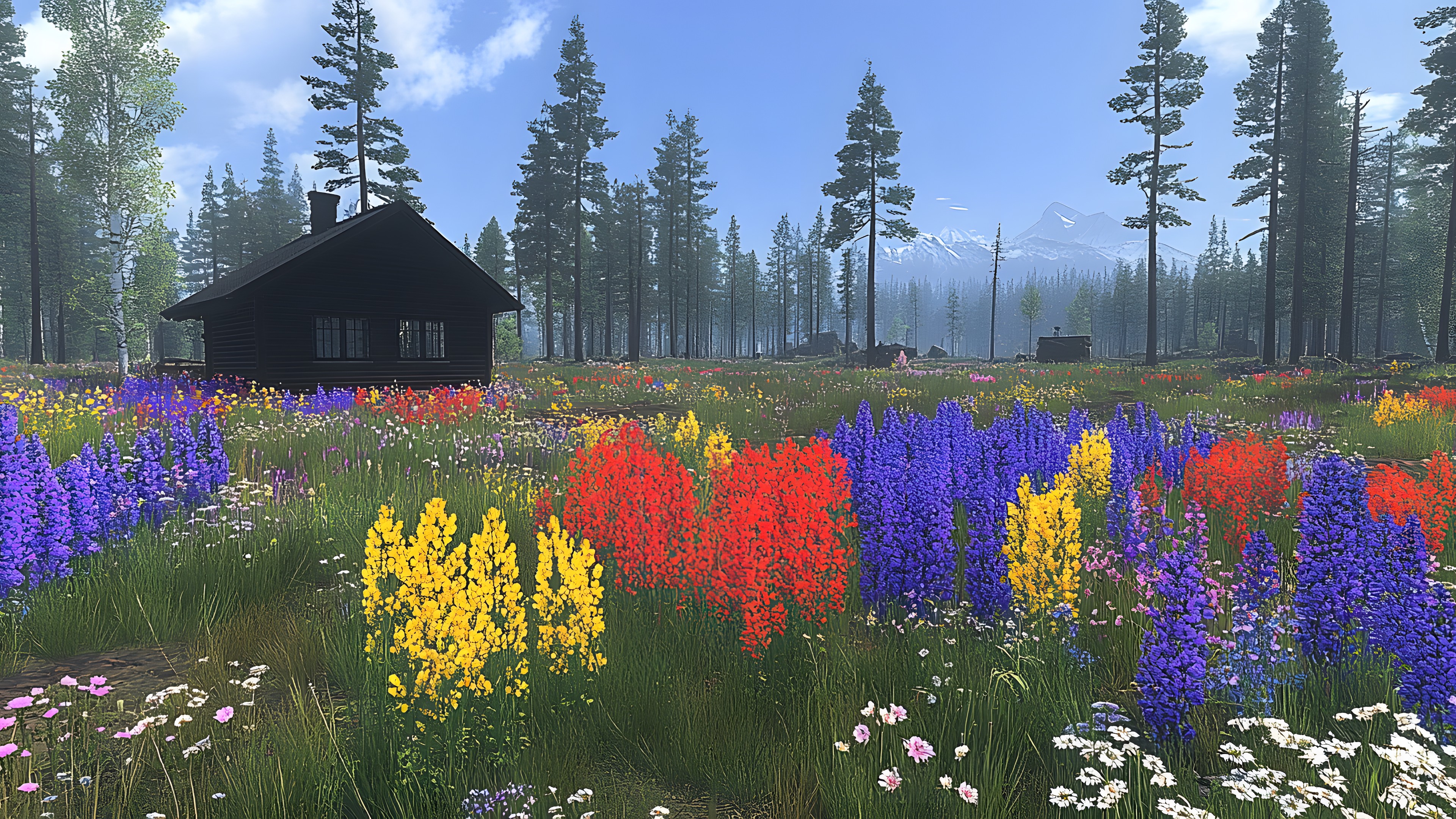Flower, Plants, Wildflower, Meadow, Garden, Larch, Spruce-fir forests, Conifers, Forb, Lupine, Perennial plant, Tropical and subtropical coniferous forests, Pine family, Fir, Larkspur, Evergreen, Catnips, Wolf's bane, Pine, Lavender