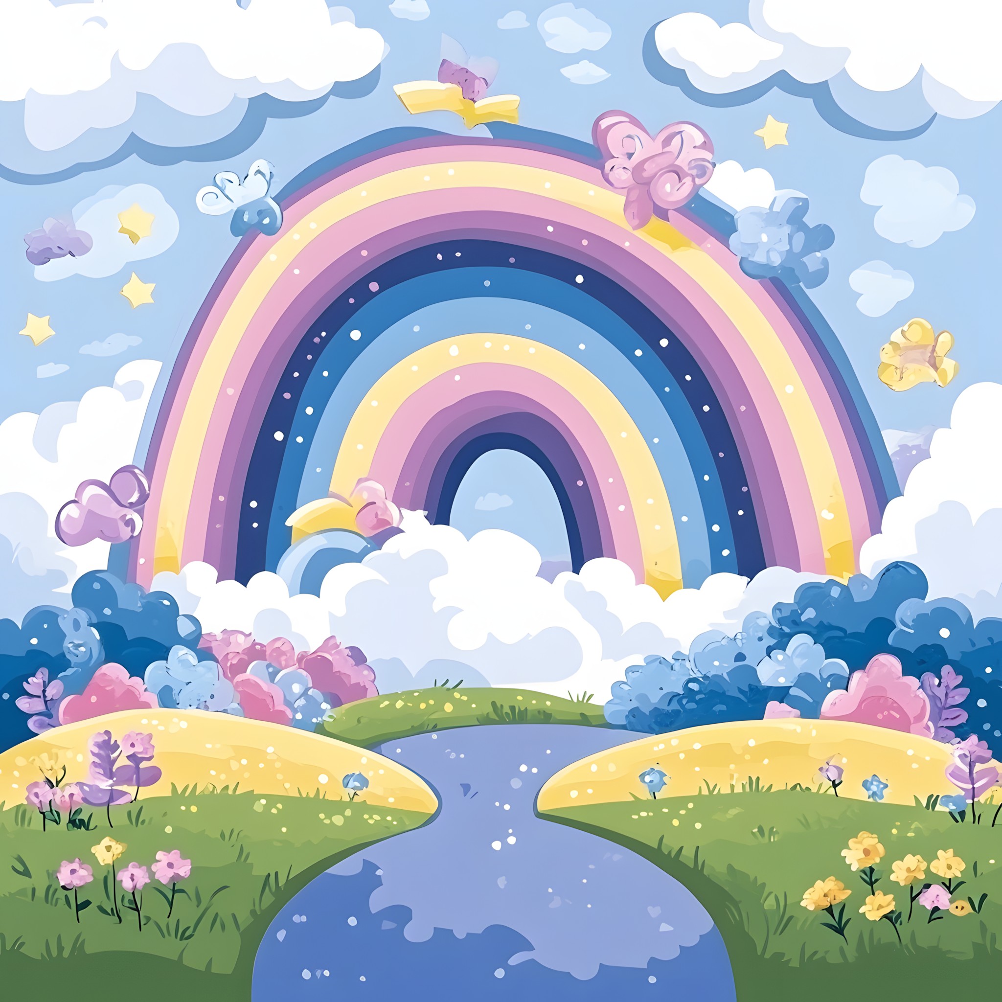 Rainbow, Meteorological phenomenon, Illustration, Graphics, Animation, Watercolor painting