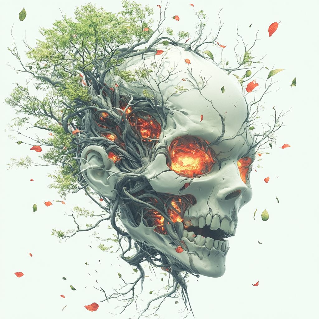 Bone, Skull, Art, Fictional character, Illustration, Graphic design, Graphics, Skeleton, Animation, Modern art, Watercolor painting, Fiction