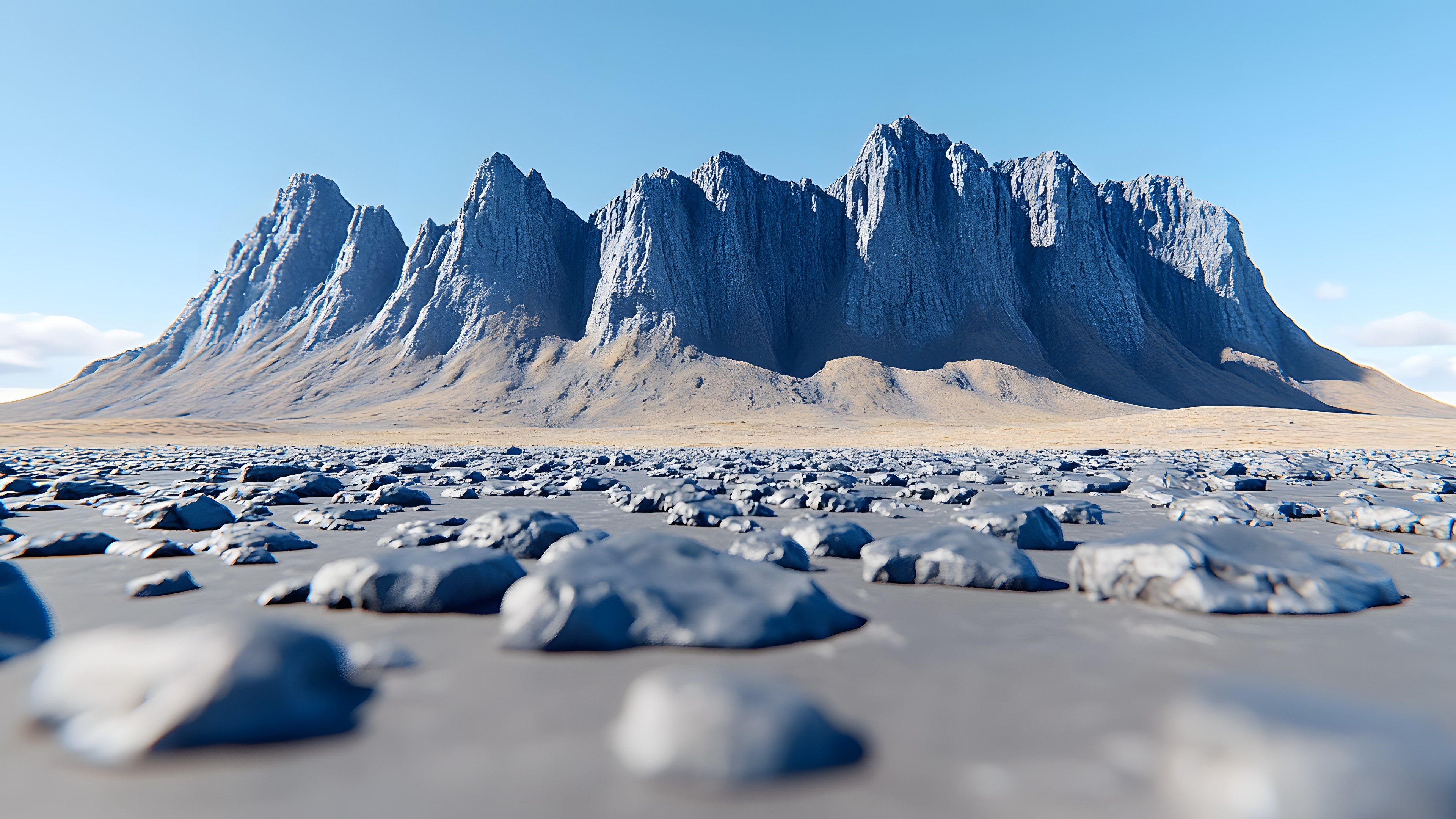 Blue, Mountainous landforms, Mountain, Rock, Ecoregion, Geological formation, Terrain, Wilderness, Geology, Badlands, Mountain range, Winter, Plateau, Batholith, Fell, Glacial landform, Bedrock, Summit, Ridge, Outcrop