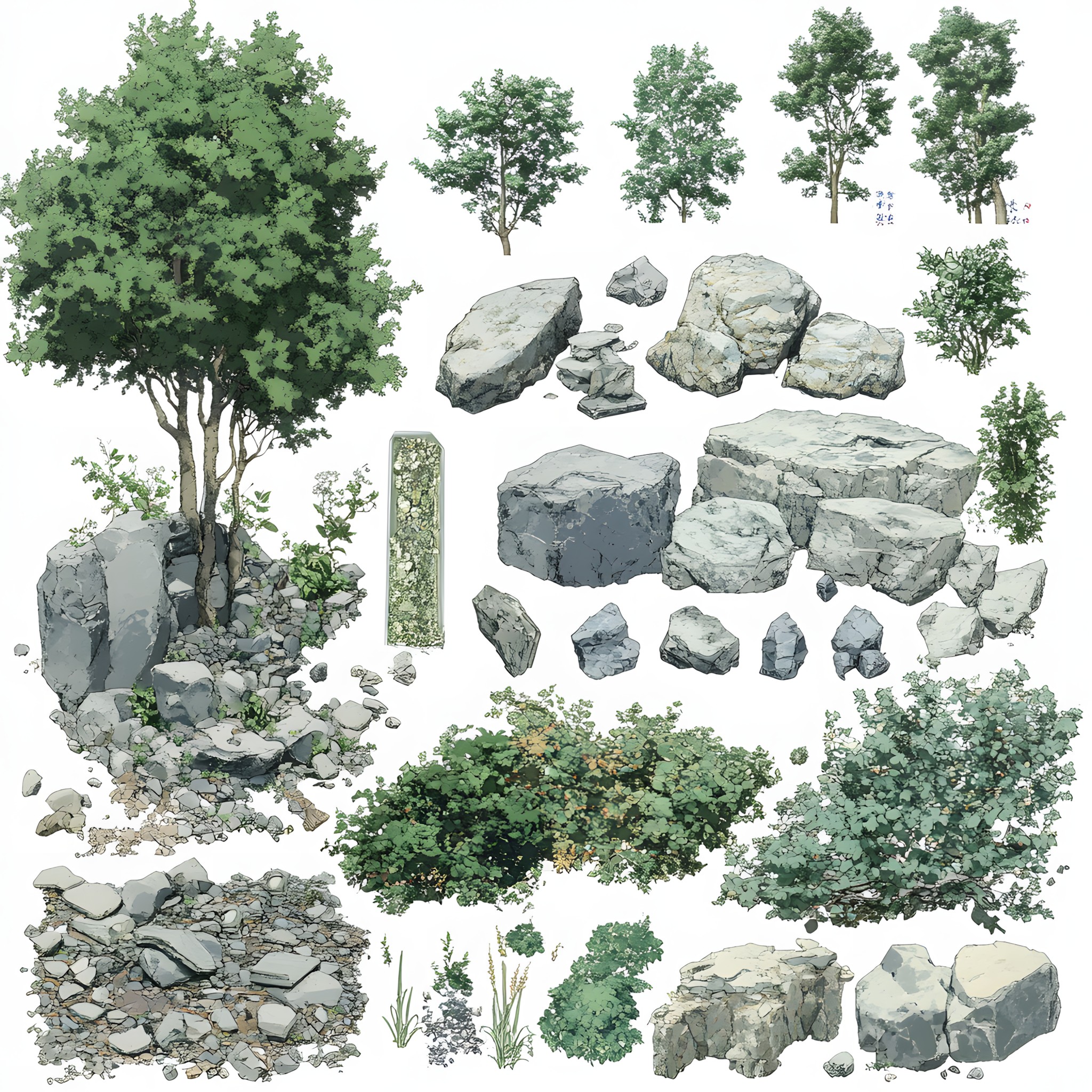 Rock, Shrub, Garden, Woody plant, Landscaping, Design, Rubble, Conifers, Evergreen, Outcrop