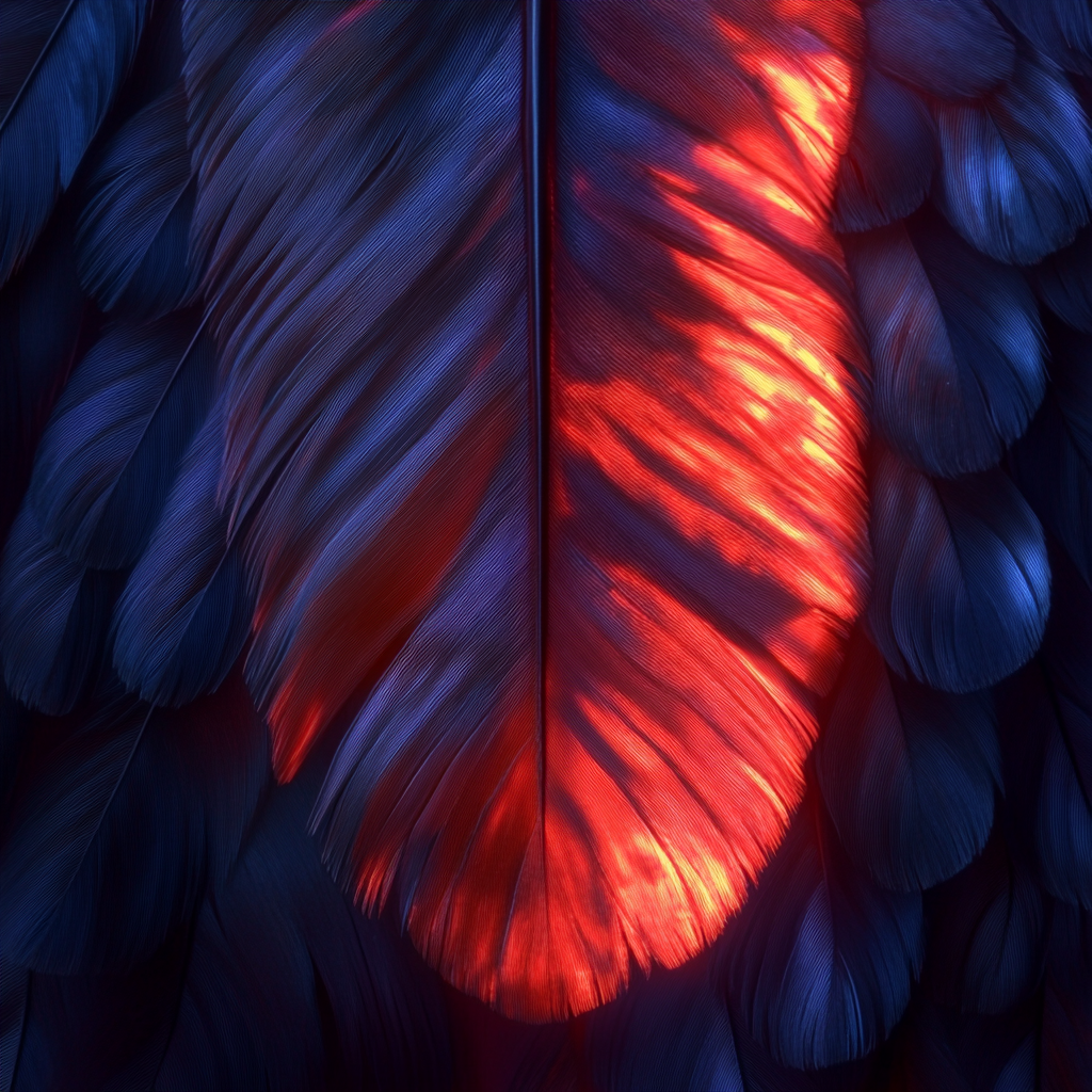 Red, Orange, Feather, Natural material, Graphics