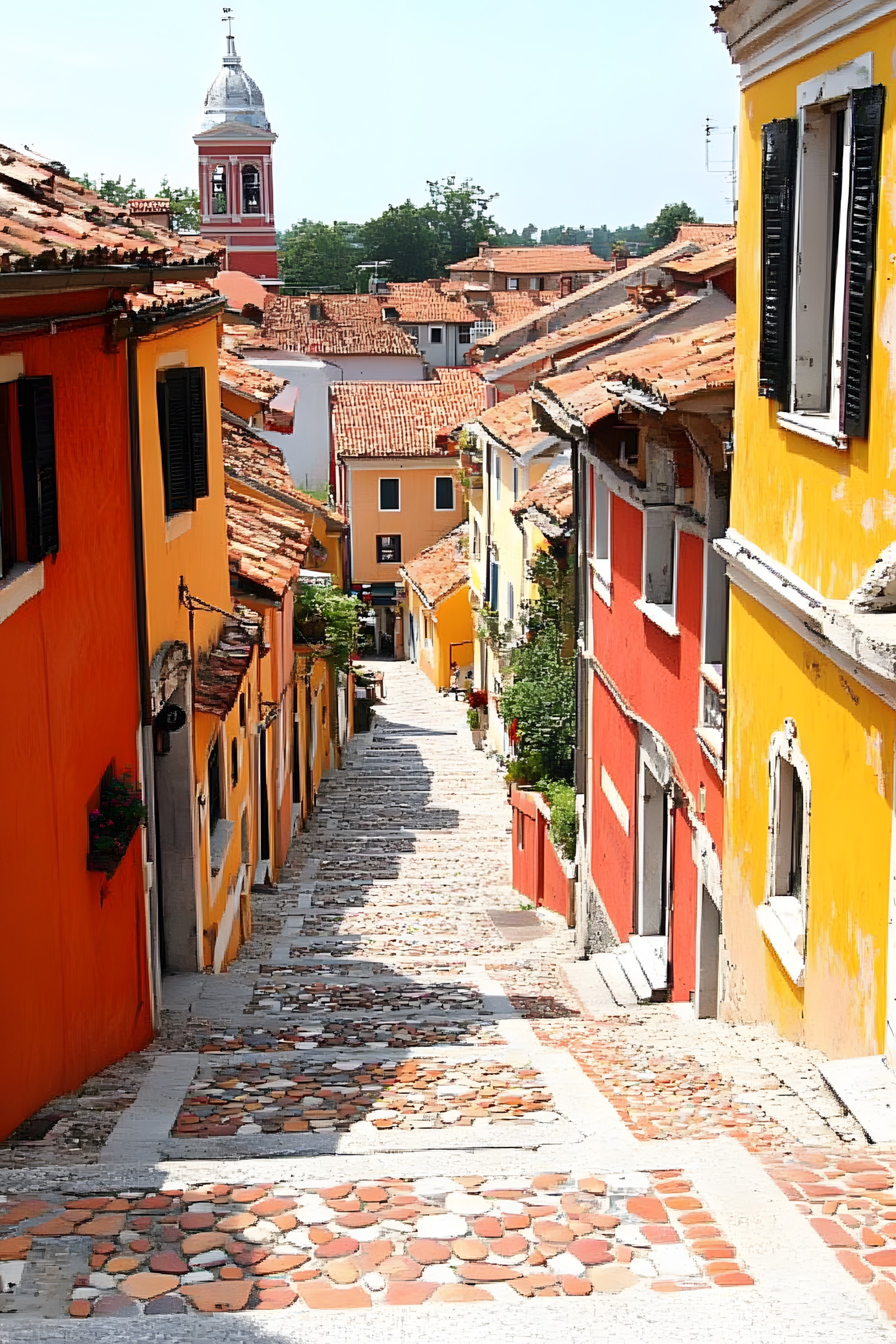 Town, Neighbourhood, House, Architecture, Street, Residential area, Human settlement, Home, Urban design, Alley, Cobblestone