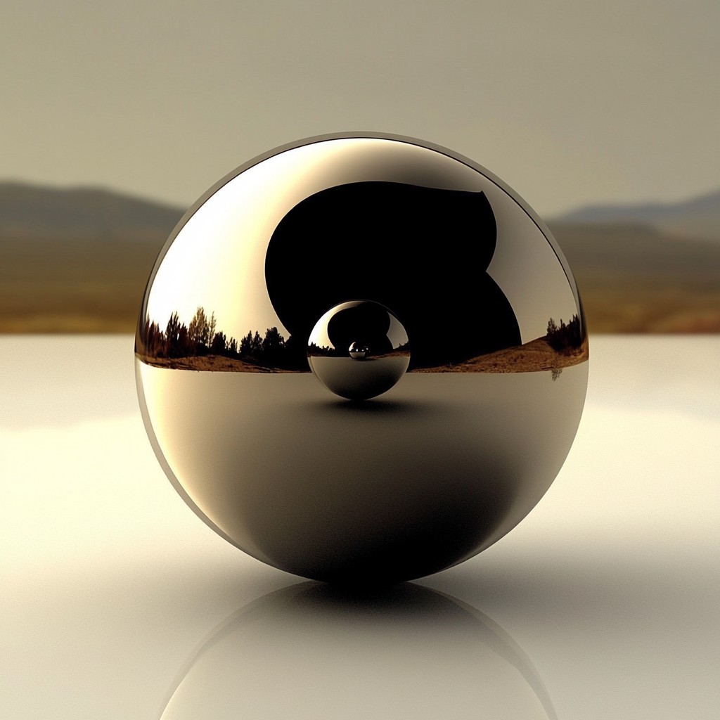 Reflection, Sphere, Mirror, Silver, Shadow