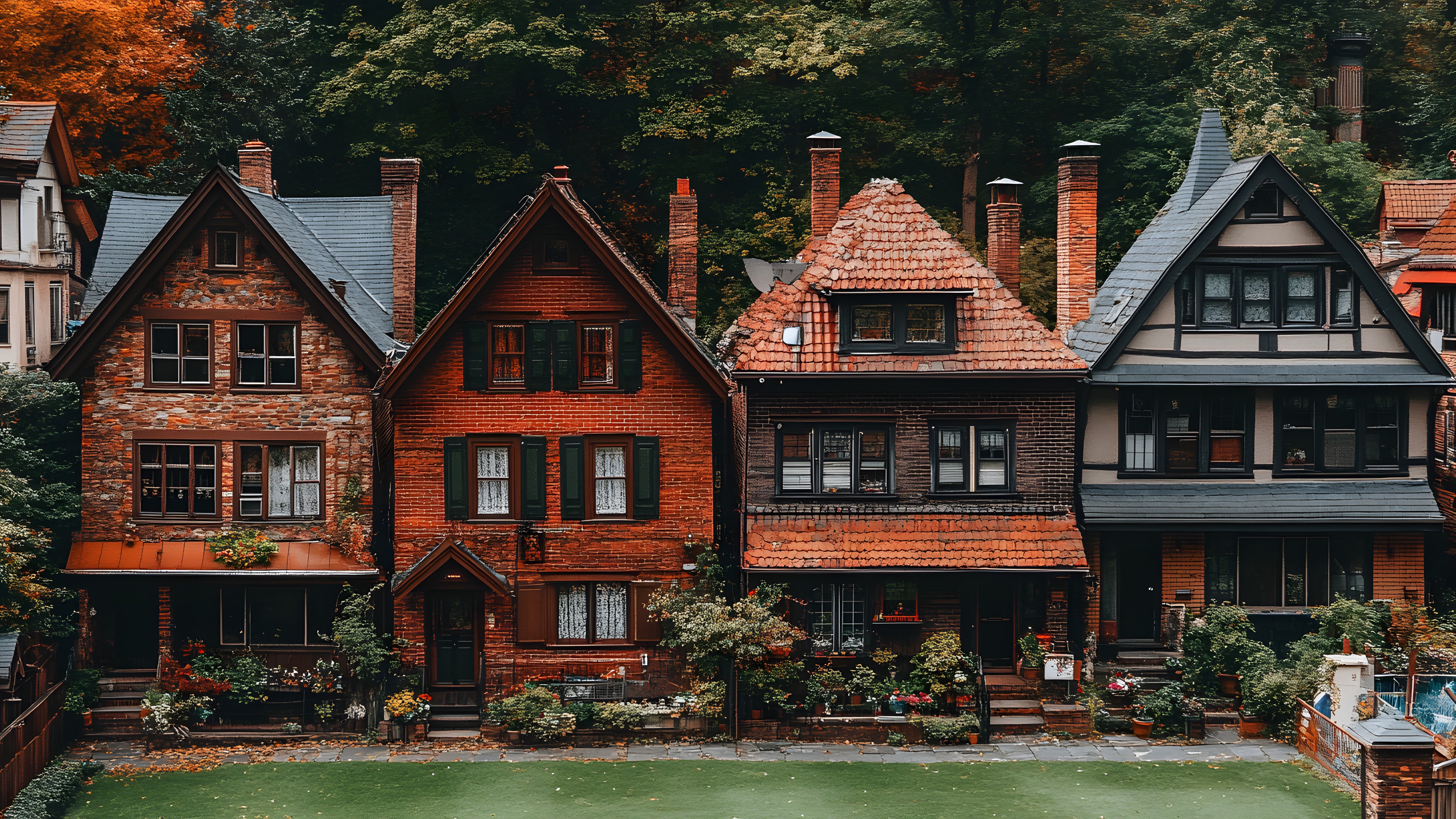 Wood, House, Home, Brick, Cottage, Brickwork, Siding, Design, Stairs, Historic house