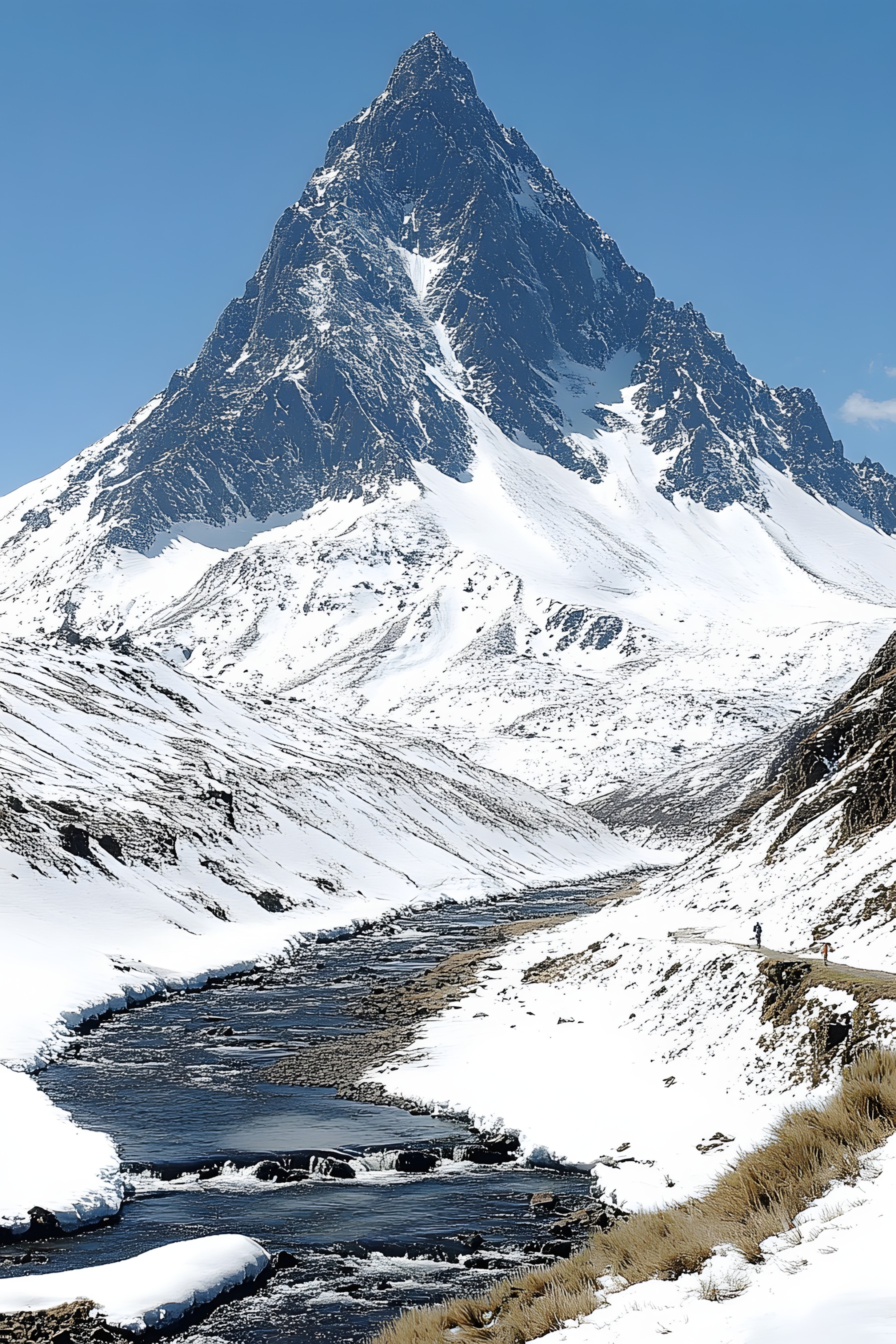 Mountain, Mountainous landforms, Snow, Winter, Mountain range, Glacial landform, Highland, Terrain, Ridge, Hill, Summit, Wilderness, Nunatak, Ice cap, Alps, geological phenomenon, Hill station, Glacier, Arête, Fell