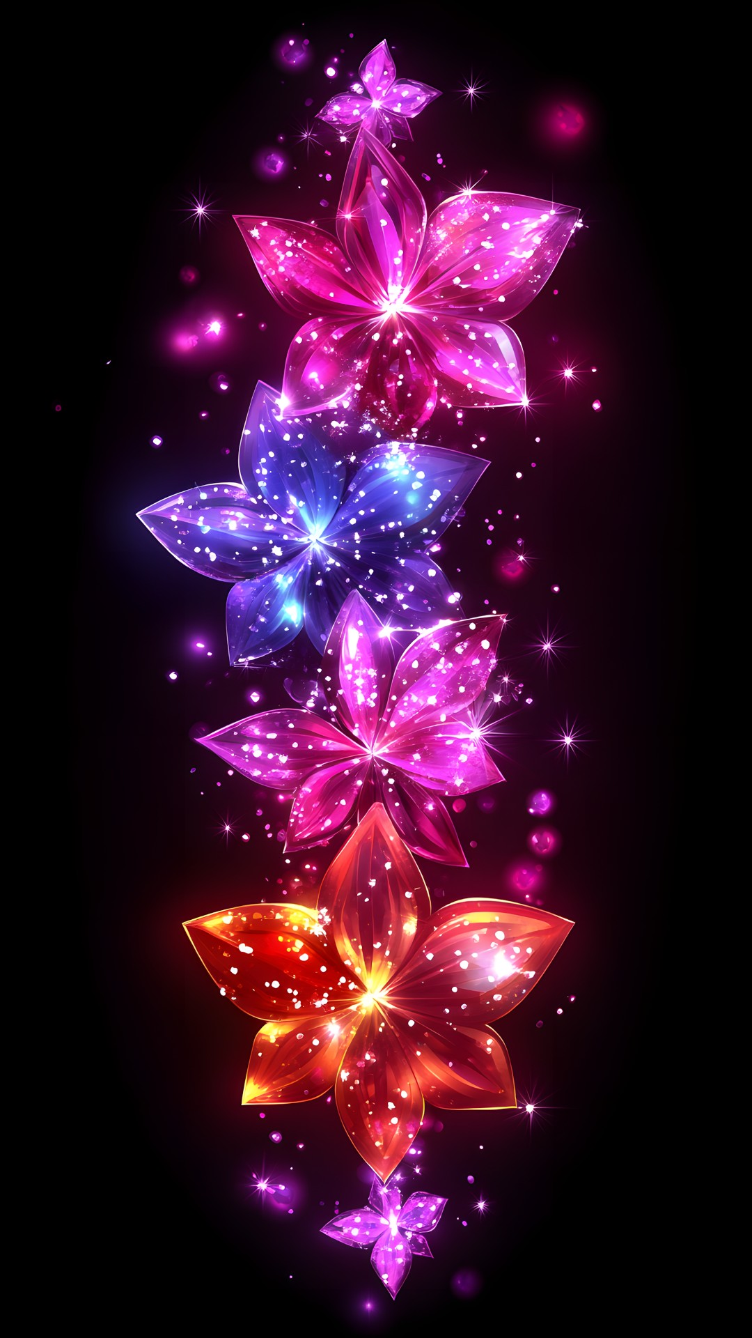 Red, Pink, Petal, Purple, Graphics, Fractal art, Night, Graphic design, Lilies, Geraniums