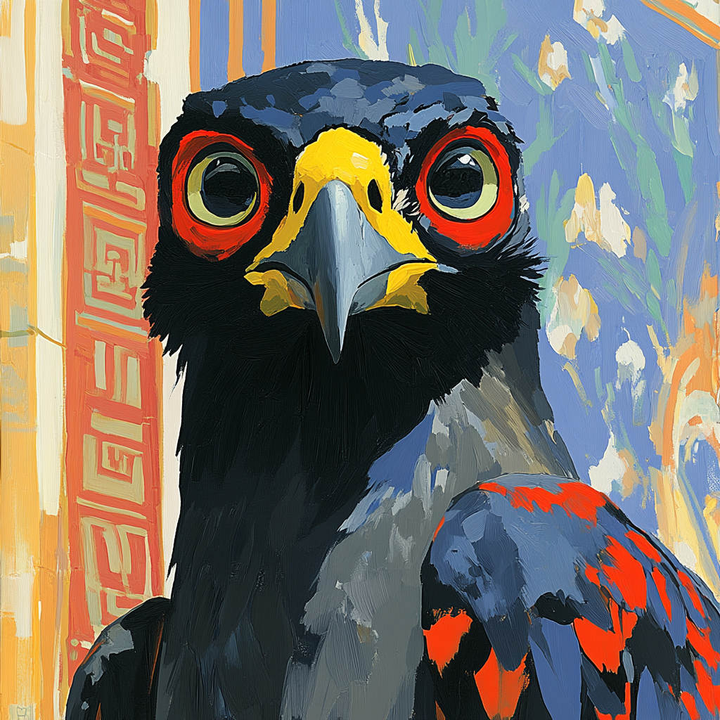 Beak, Bird, Painting, Visual arts, Paint, Illustration, Creative arts, Art Paint, Modern art, Acrylic paint, Feather, Watercolor painting, Bird of prey, Accipitriformes, Graphics, Accipitridae, Street art, Falconiformes, Mural, Graphic design