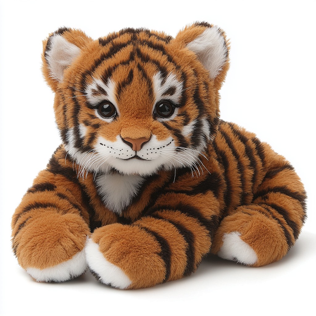 Vertebrate, Toy, Carnivores, Tiger, Bengal tiger, Stuffed toy, Animal Figure, Snout, Terrestrial animal, Siberian Tiger, Plush, Felidae, Fur, Tail