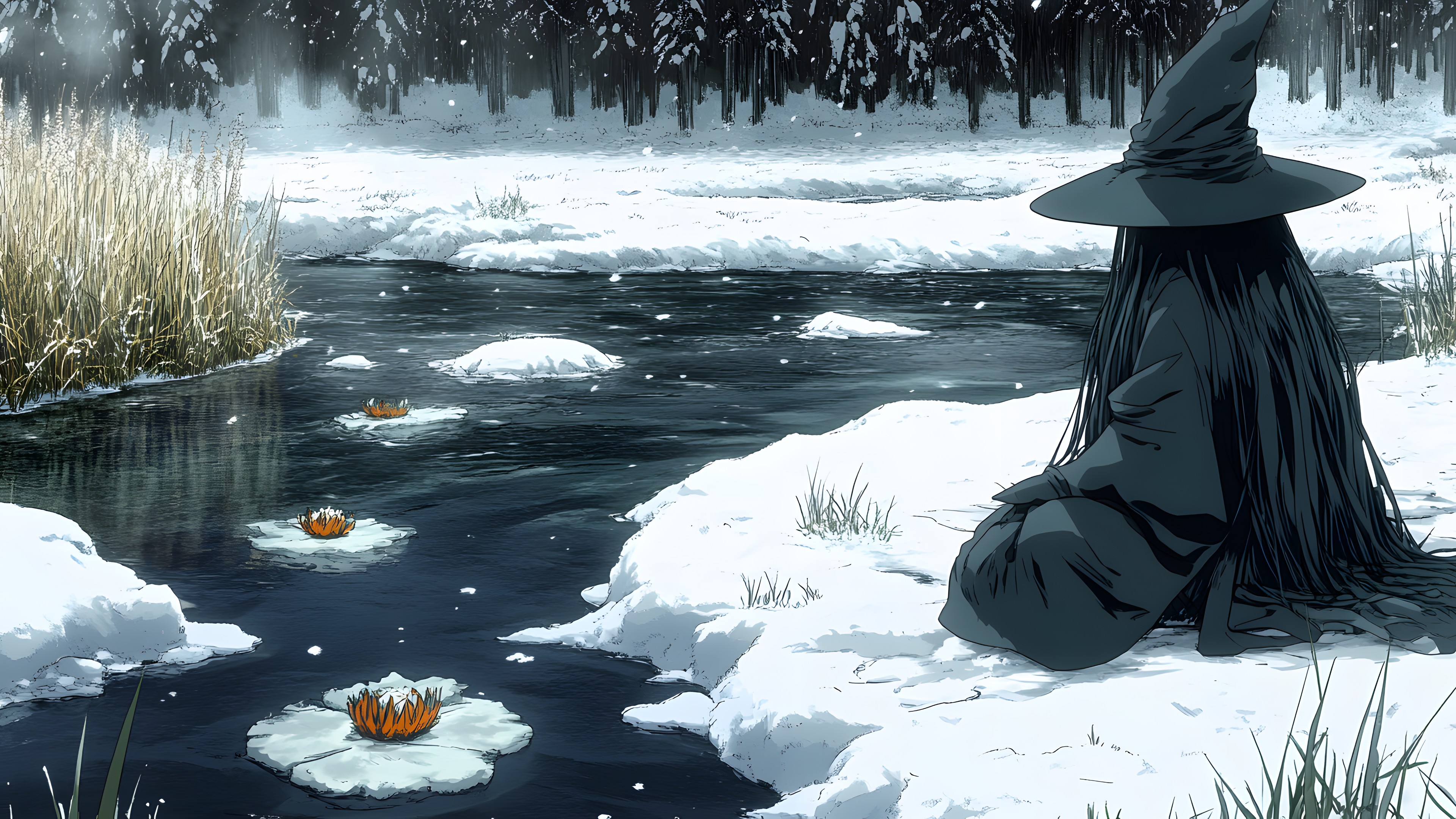 Witch hat, Animation, Fictional character, CG artwork, Anime, Fiction, Moonlight, Animated cartoon