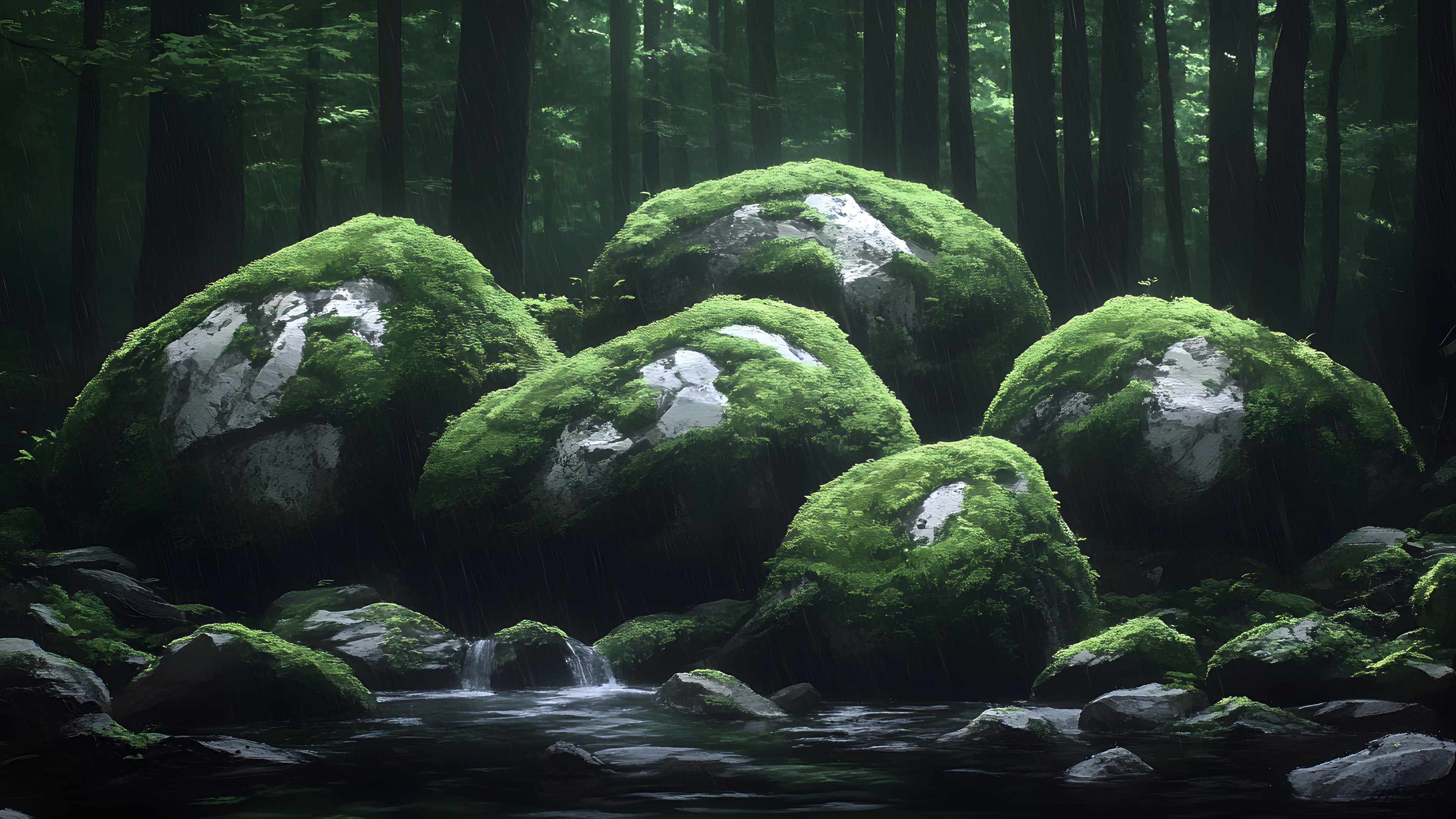 Natural environment, Nature, Rock, Forest, Algae, Wilderness, Moss, Bryophyte, Groundcover, Jungle, Nature reserve, Rainforest, Old-growth forest, Boulder, Northern hardwood forest, Green algae, Valdivian temperate rain forest, Woodland, Tropical and subtropical coniferous forests, Temperate broadleaf and mixed forest
