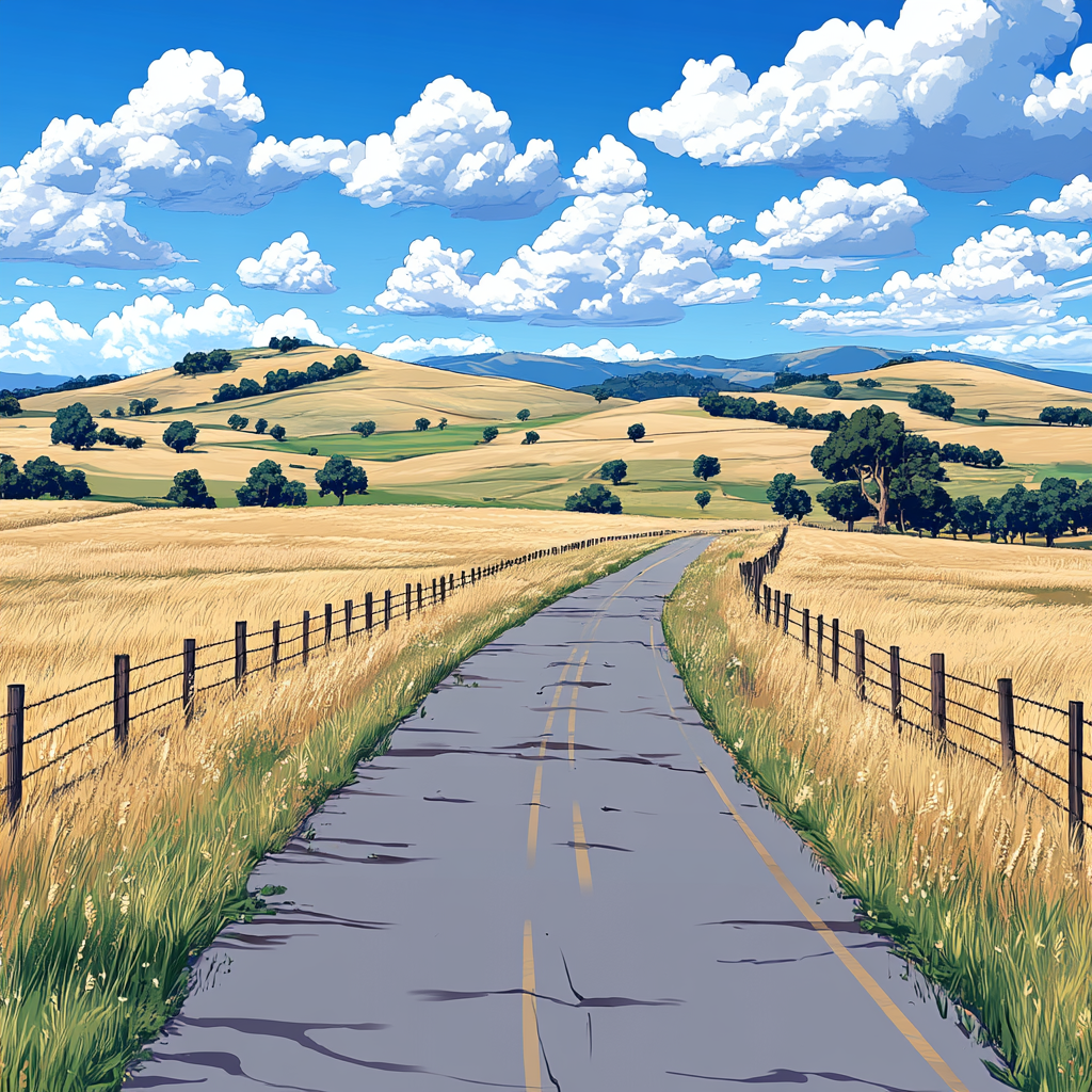 Natural landscape, Road, Landscape, Horizon, Grassland, Ecoregion, Plain, Field, Prairie, Steppe, Rural area, Meadow, Pasture, Cumulus, Agriculture, Trail, Meteorological phenomenon, Savanna, Farm, Ranch