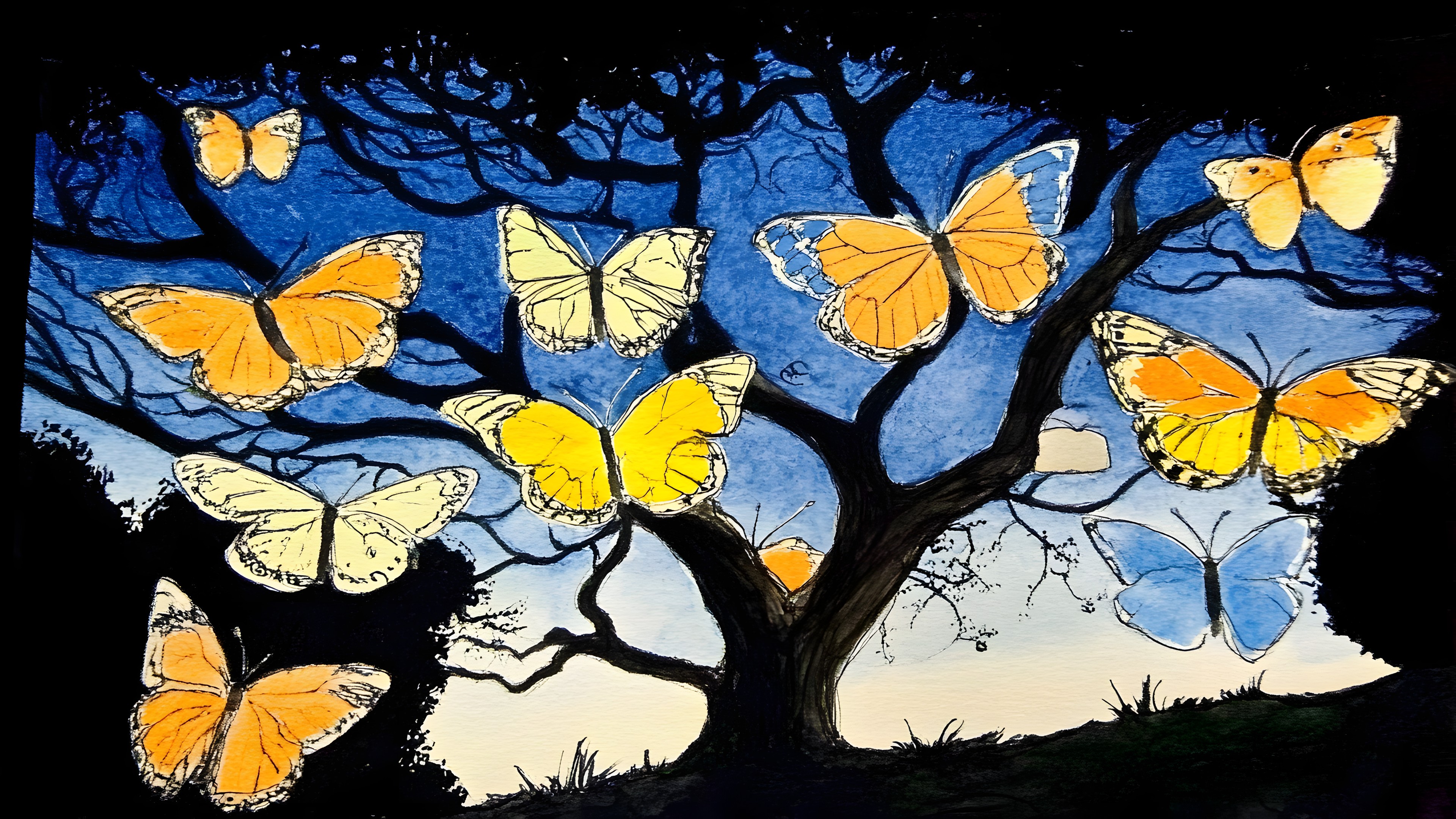 Butterfly, Insect, Pollinator, Arthropod, Yellow, Wing, Lepidoptera, Brush-footed butterflies, Paint, Gossamer-winged butterflies, Pieridae, Art Paint, Moth