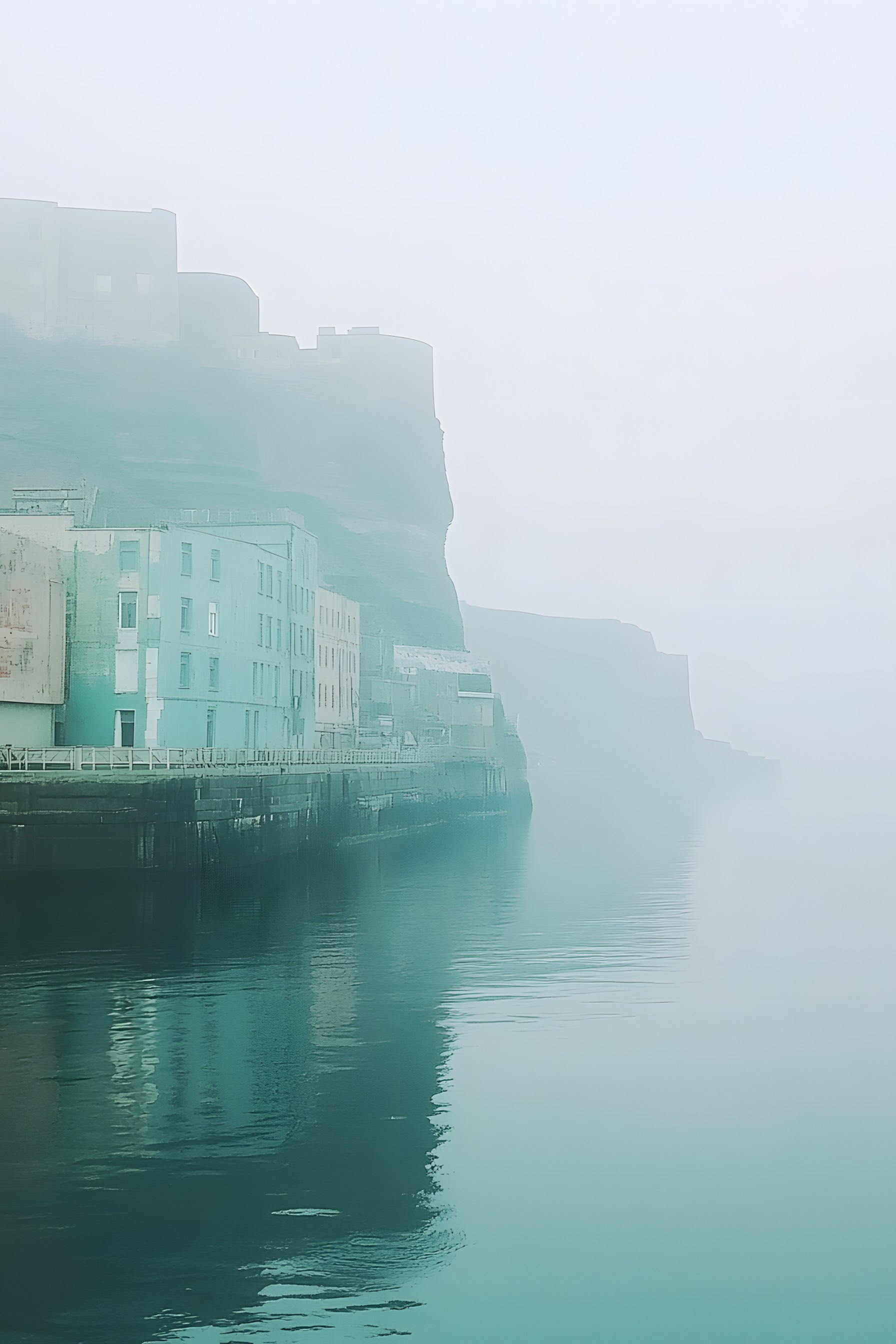 Water, atmospheric phenomenon, Fog, Mist, Haze, Sea, Coastal and oceanic landforms, Headland, Cliff, Ocean, Coast, Sound, Klippe, Bay, Promontory, Lake District, Wind, Loch, Escarpment, Island