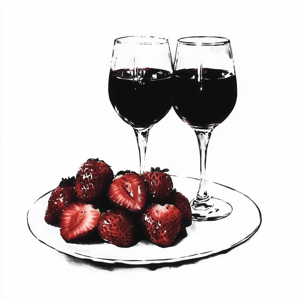 Tableware, Stemware, Food, Drinkware, Wine glass, Alcoholic drink, Barware, Red Wine, Dessert wine, Champagne glass, Wine, Liquid, Serveware, Ingredient, Liquor, Fruit, Glass, Cocktail, Strawberry, Produce