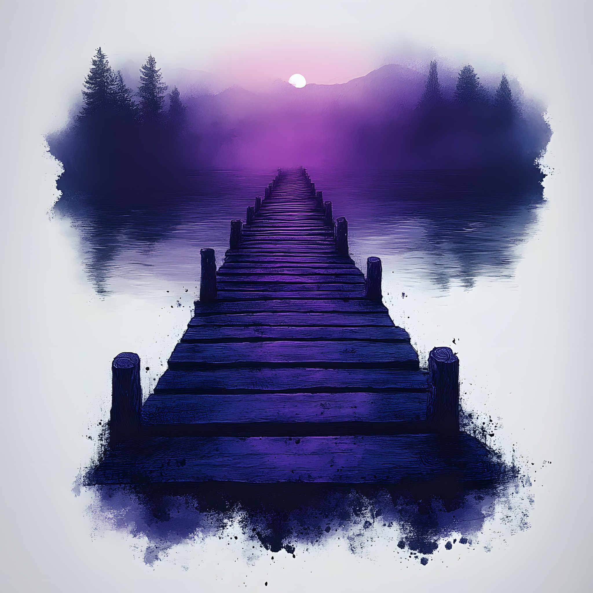 Stairs, Mist, Watercolor painting, Fog, Paint, Haze